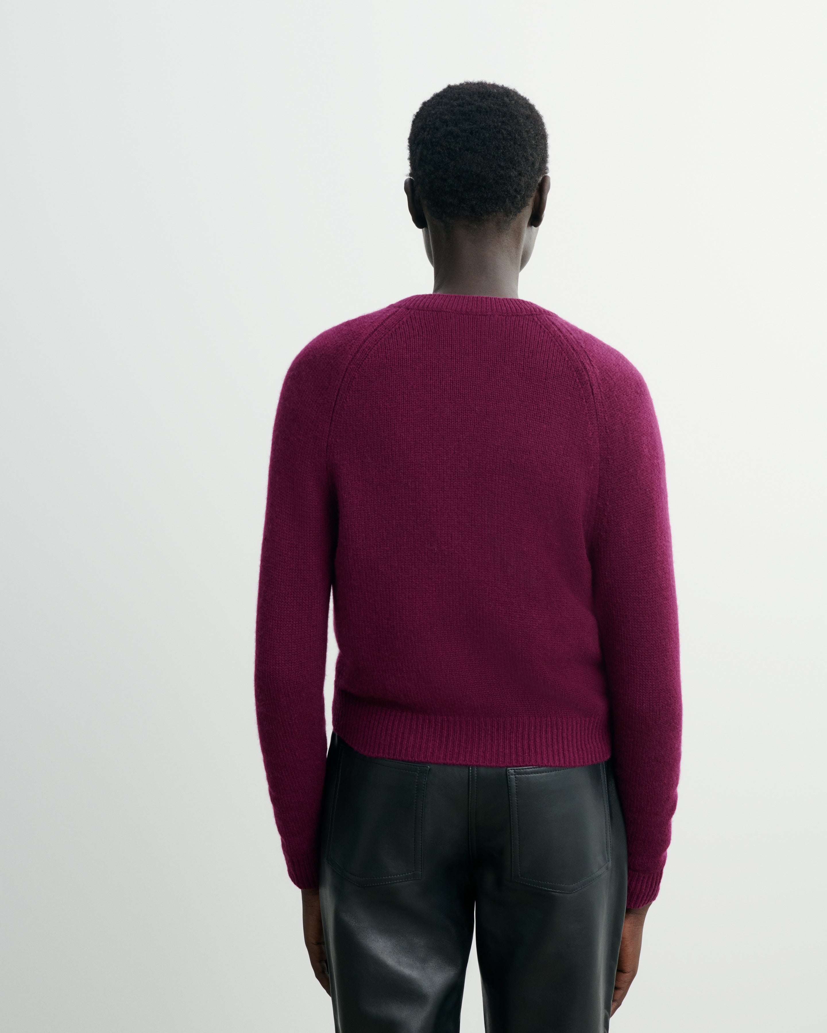 Cardigan manches raglan-PRUNE DAMAS-100% cachemire