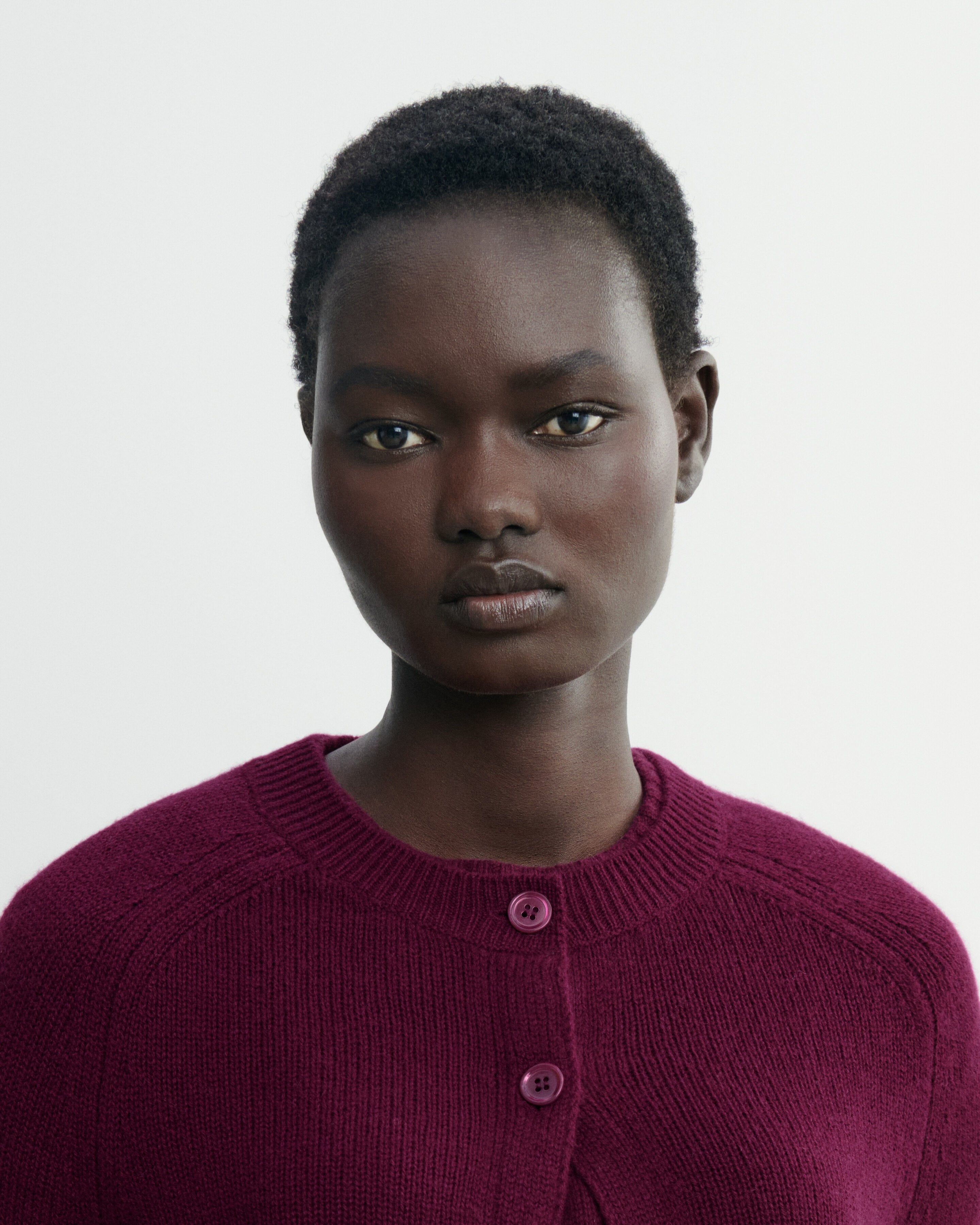 Cardigan manches raglan-PRUNE DAMAS-100% cachemire