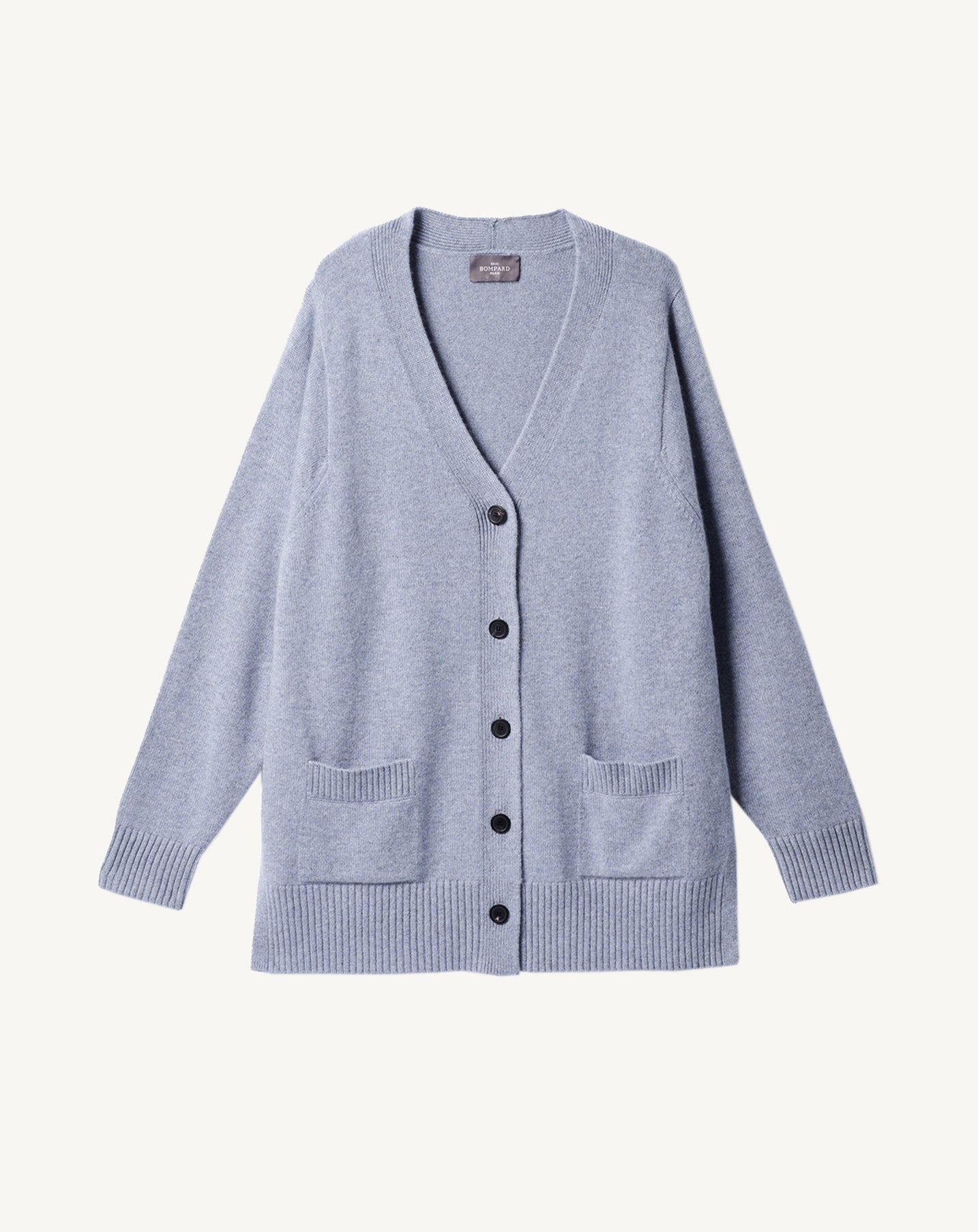 Gilet ample à poches-BLEU MONTAGNE-100% CACHEMIRE