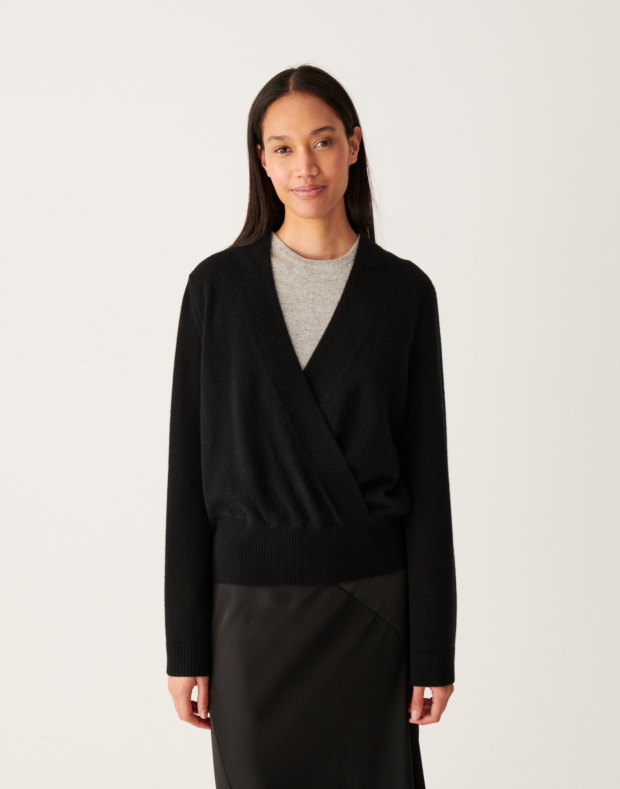 Pull V ample façon cache-coeur manches évasées