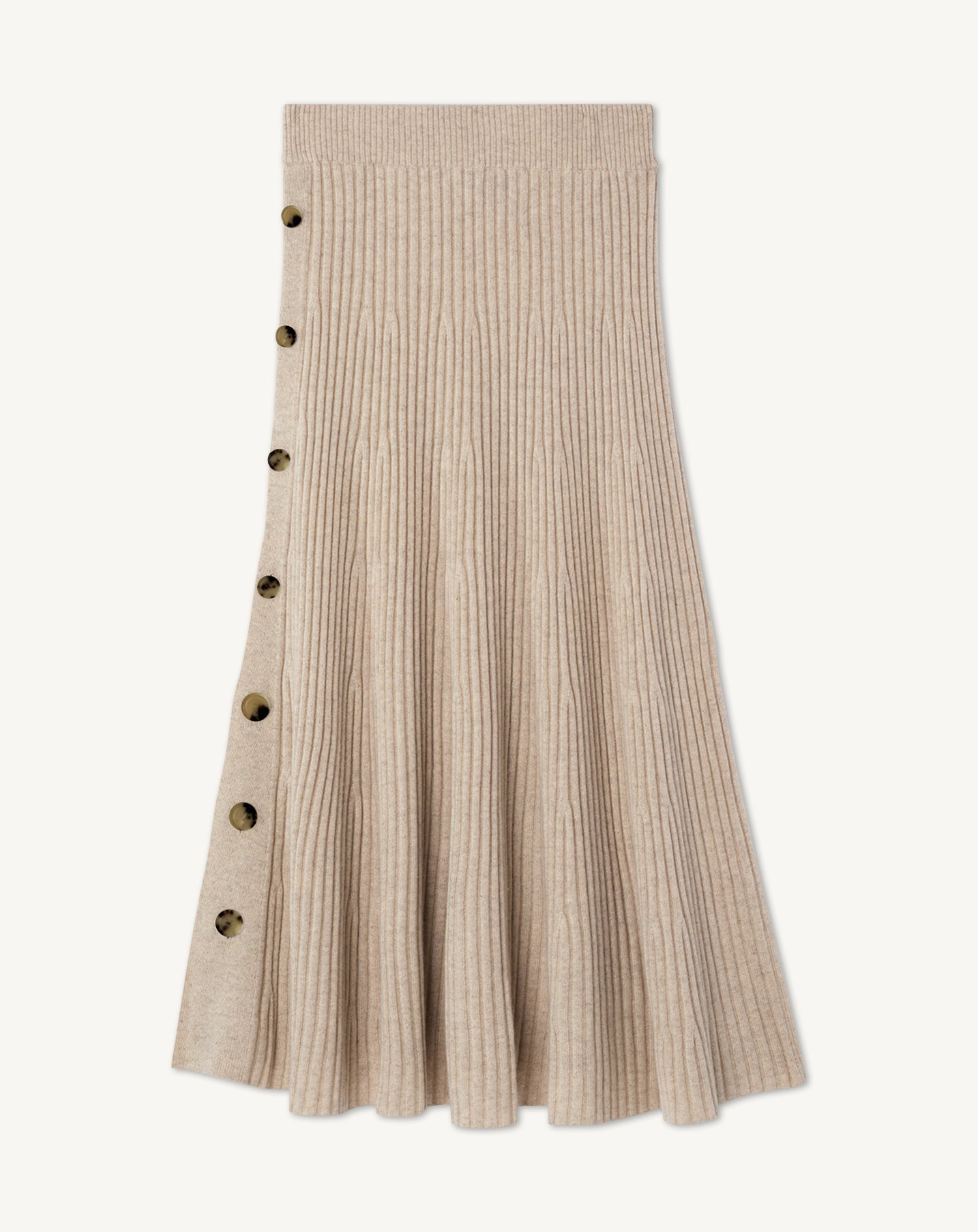 Jupe longue boutonnée-AVOINE-70% cachemire 30% soie