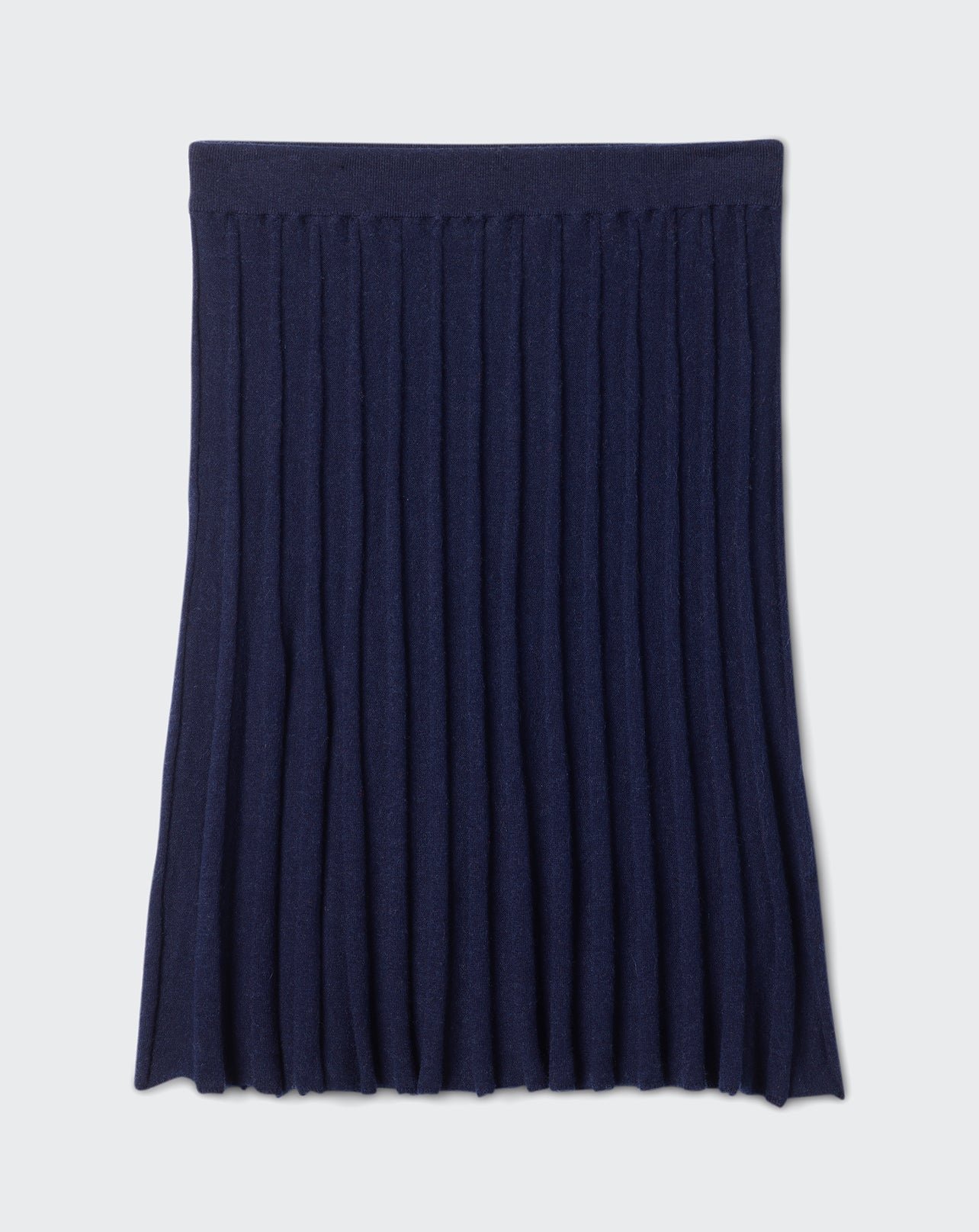 Jupe courte plissée-MARINE-85% PIMA COTON 15% CACHEMIRE