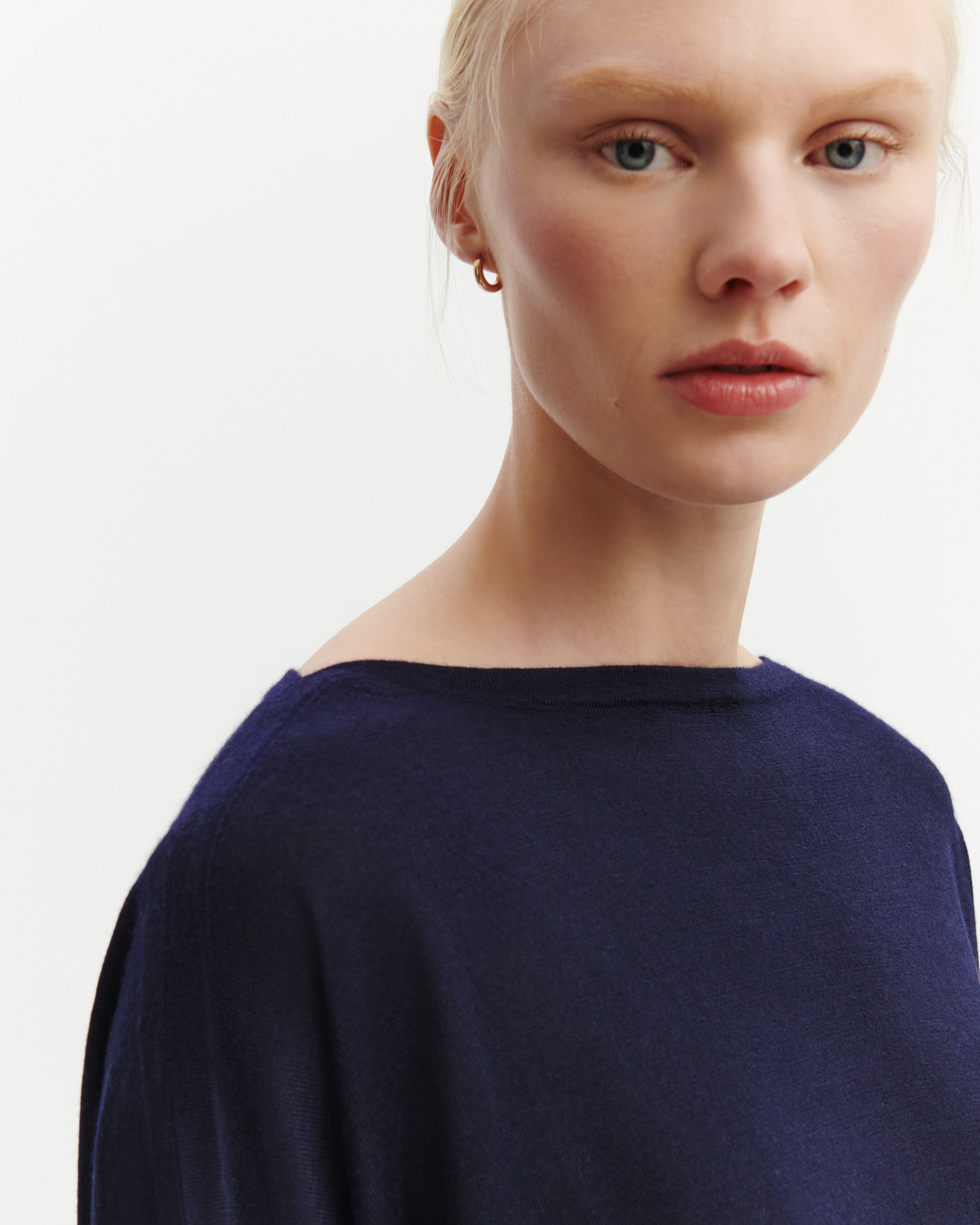 Pull oversize-MARINE-70% cachemire 30% soie