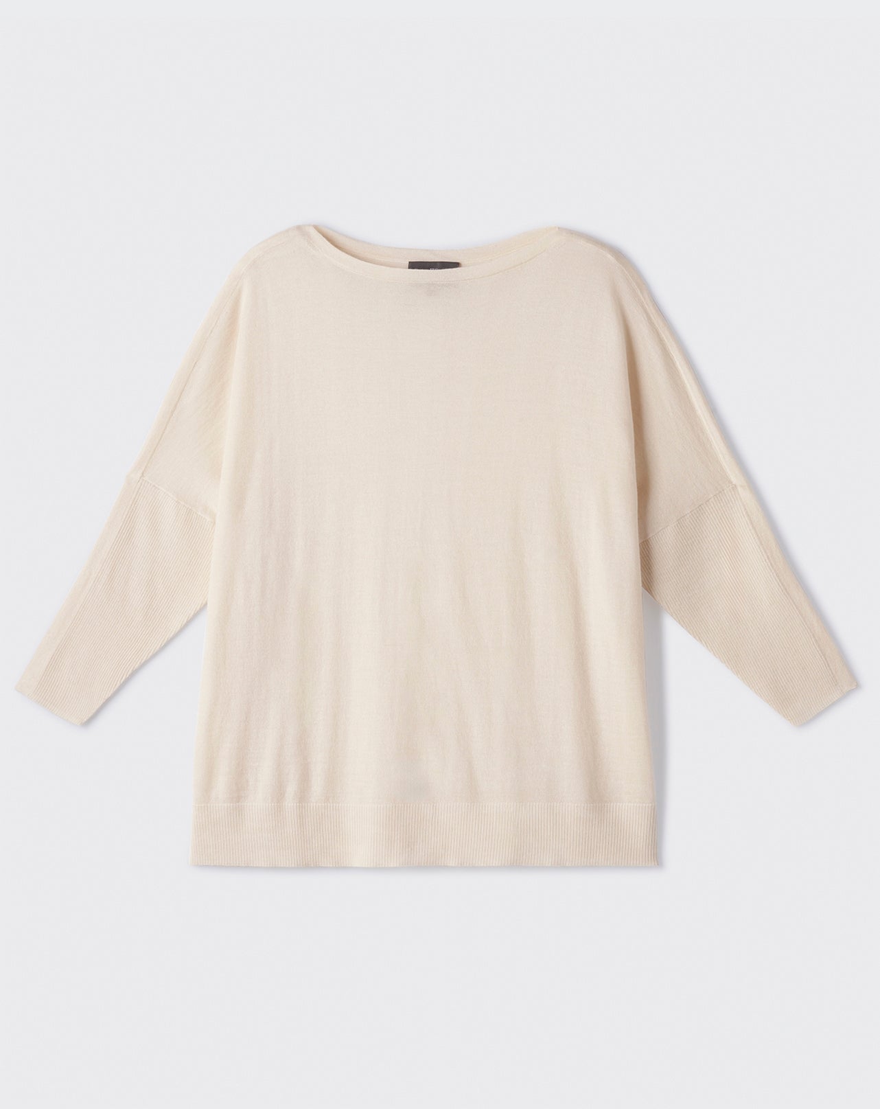 Pull col bateau ultrafin oversize-PLATRE-70% CACHEMIRE 30% SOIE