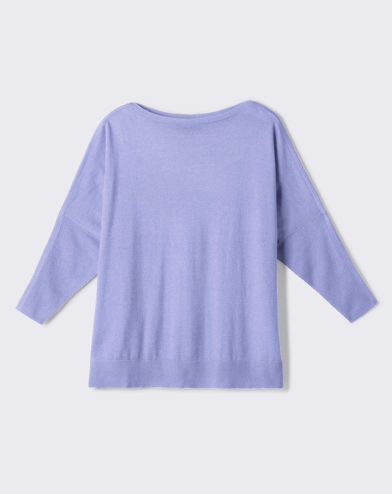 Pull col bateau ultrafin oversize-BLEU AQUARELLE-70% CACHEMIRE 30% SOIE