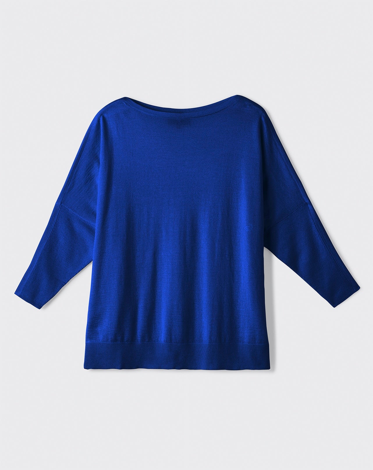 Pull col bateau ultrafin oversize-BLEU APNEE-70% CACHEMIRE 30% SOIE