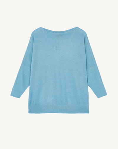 Pull oversize-BLEU HERON-70% cachemire 30% soie