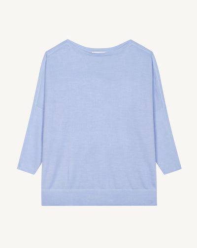 Pull oversize-BLEU AGATE-70% cachemire 30% soie