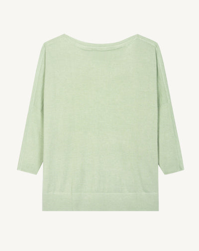Pull oversize-VERT AMANDE-70% cachemire 30% soie