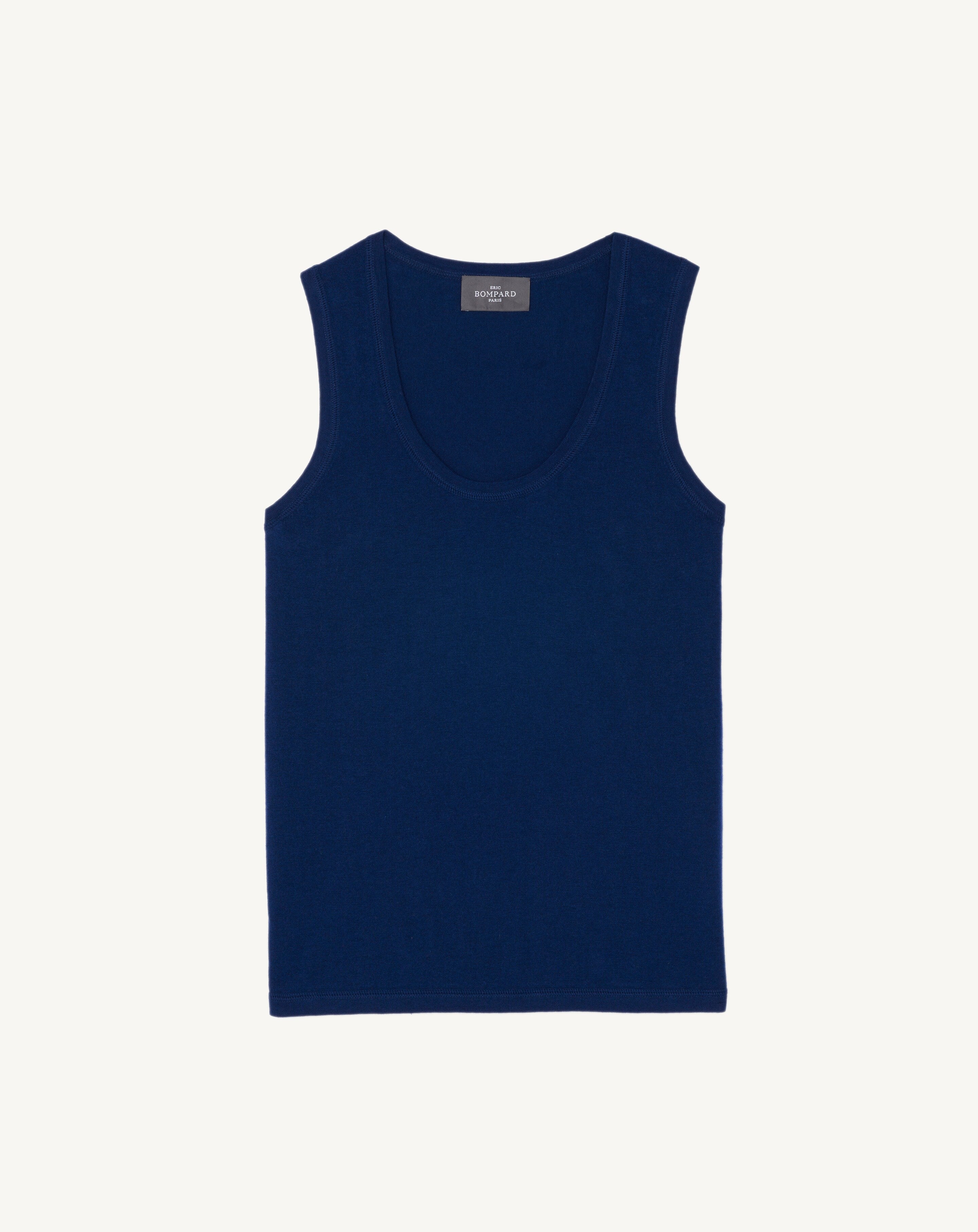 Débardeur bretelles larges-AMIRAL-85% pima coton 15% cachemire