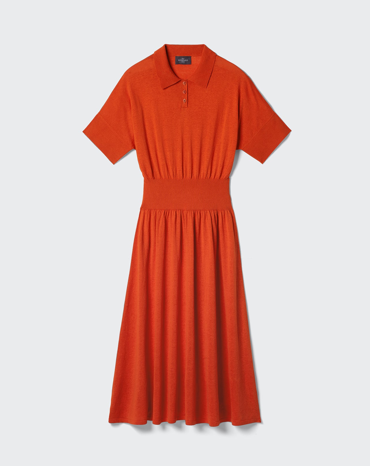 Robe polo ultrafin en soie et lin-SOLARO-55% soie 45% lin