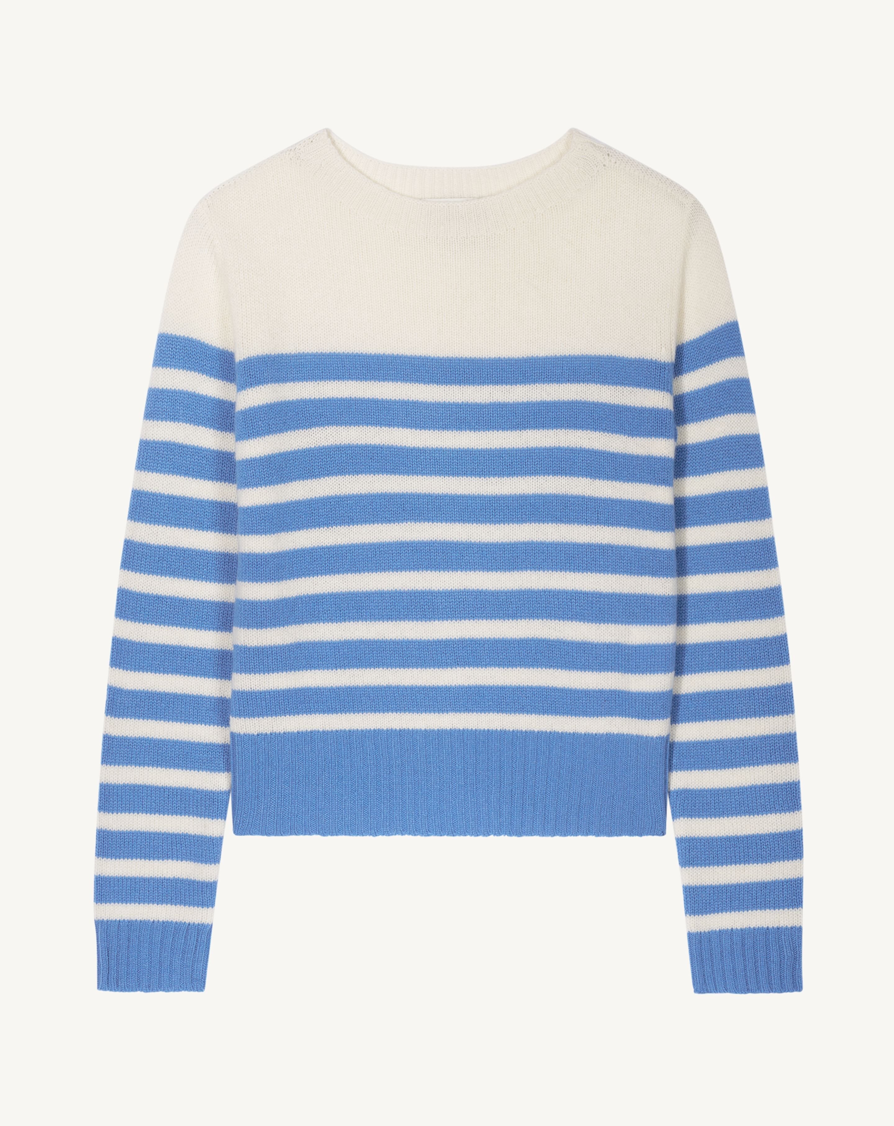 Marinière col rond-BLEU ALTHEA-100% cachemire