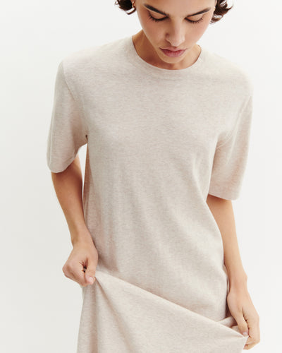 Robe t-shirt ultrafin-TOURTERELLE-85% pima coton 15% cachemire
