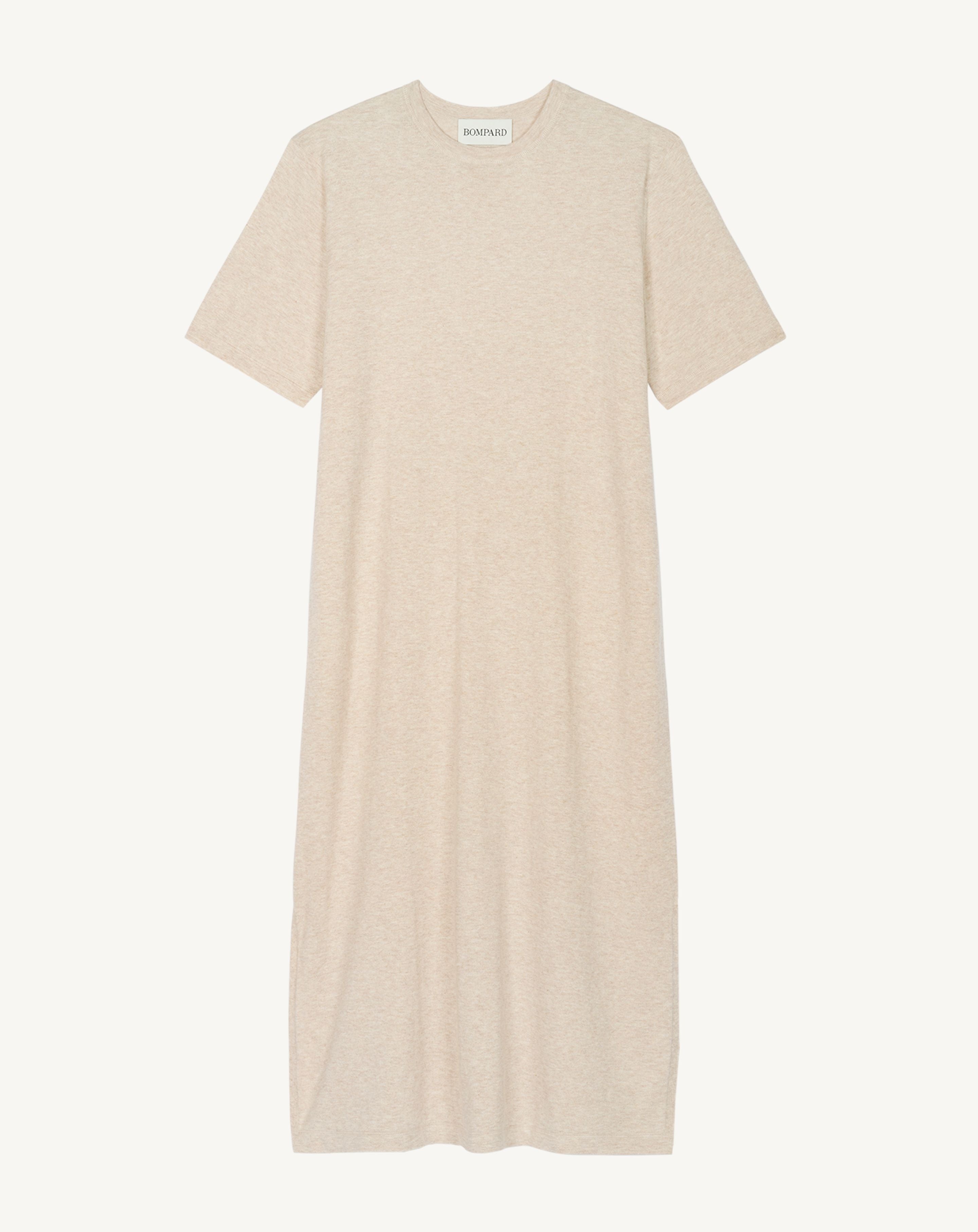 Robe t-shirt ultrafin-TOURTERELLE-85% pima coton 15% cachemire