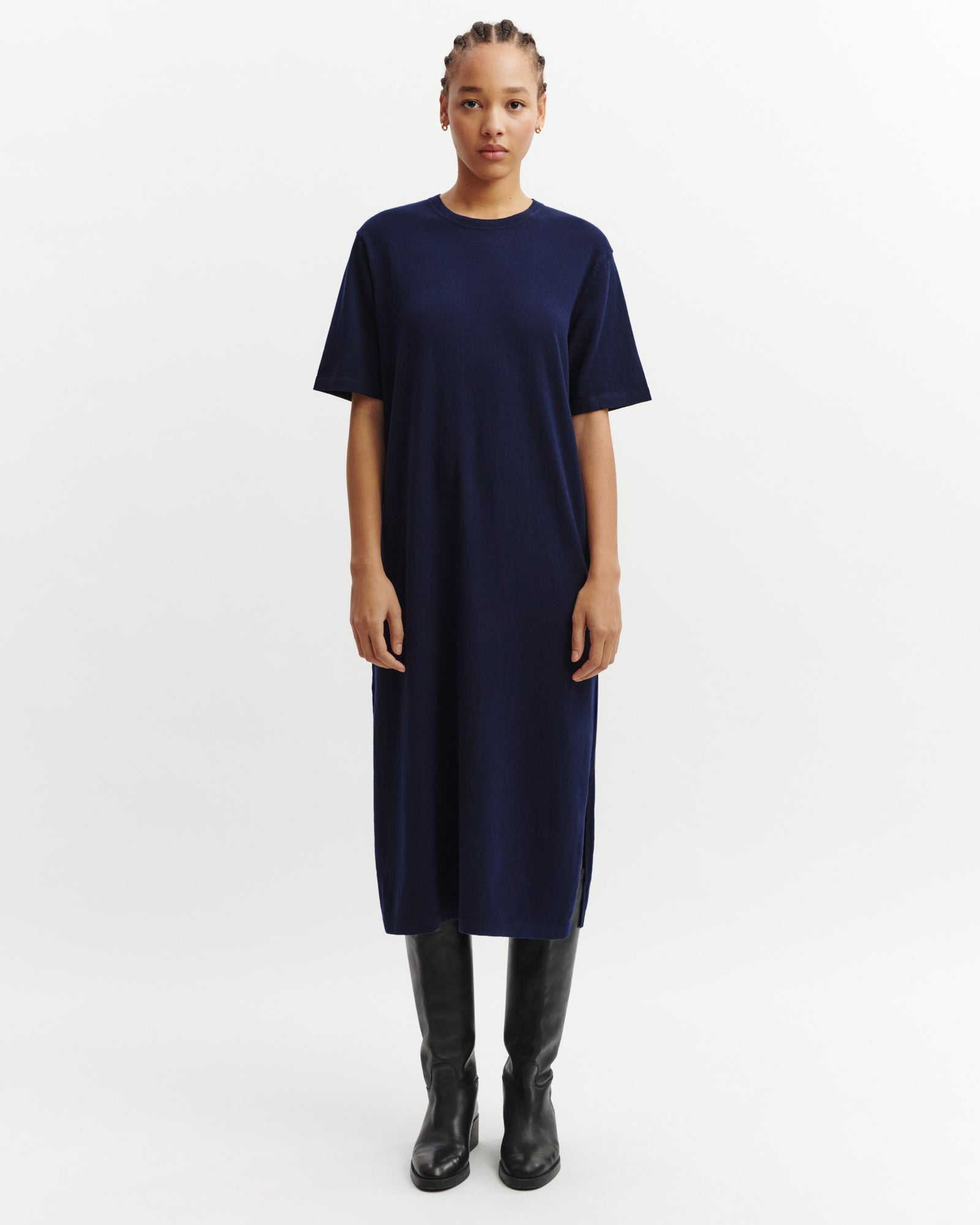 Robe t-shirt ultrafin-MARINE-85% pima coton 15% cachemire