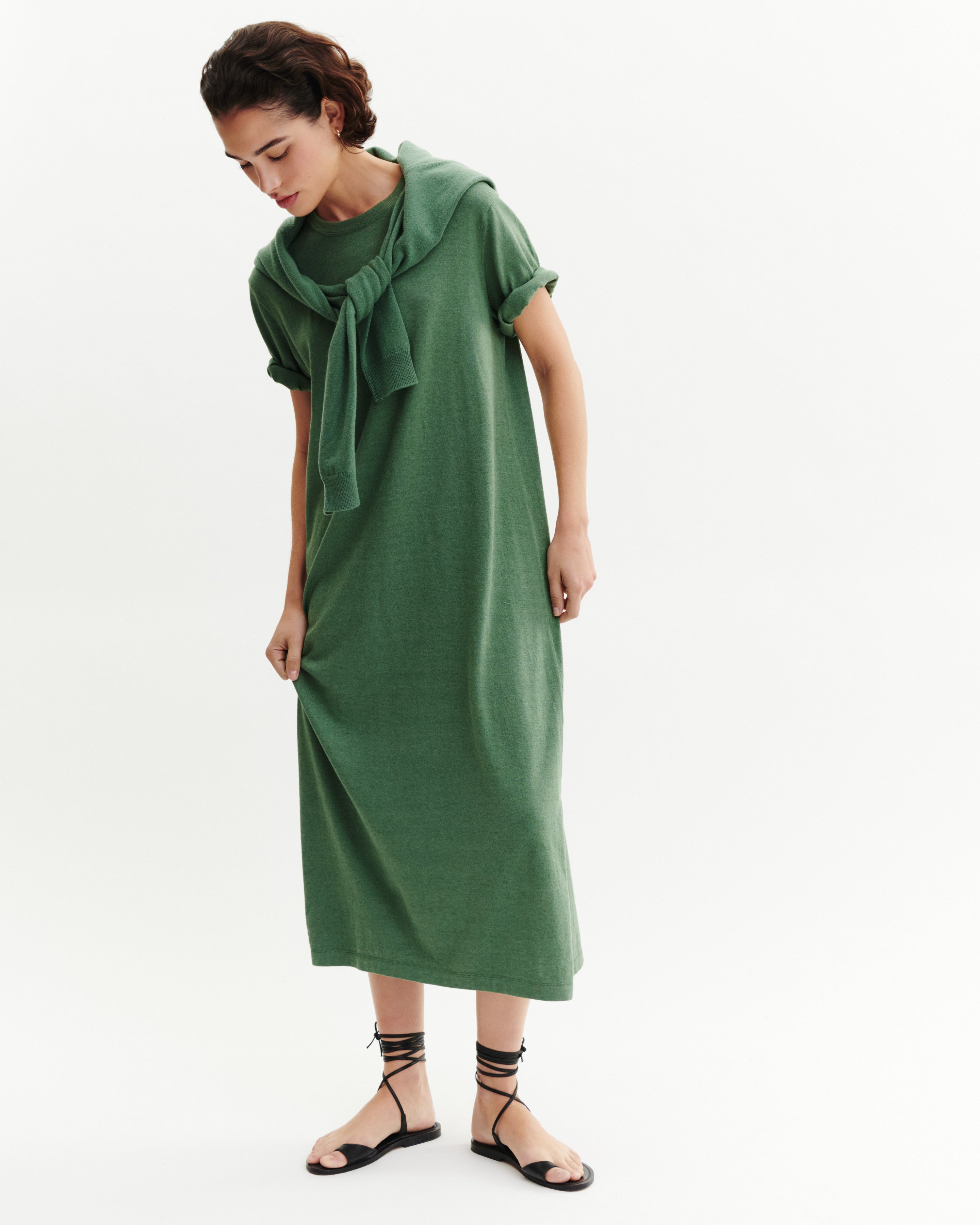 Robe t-shirt ultrafin-JADE-85% pima coton 15% cachemire