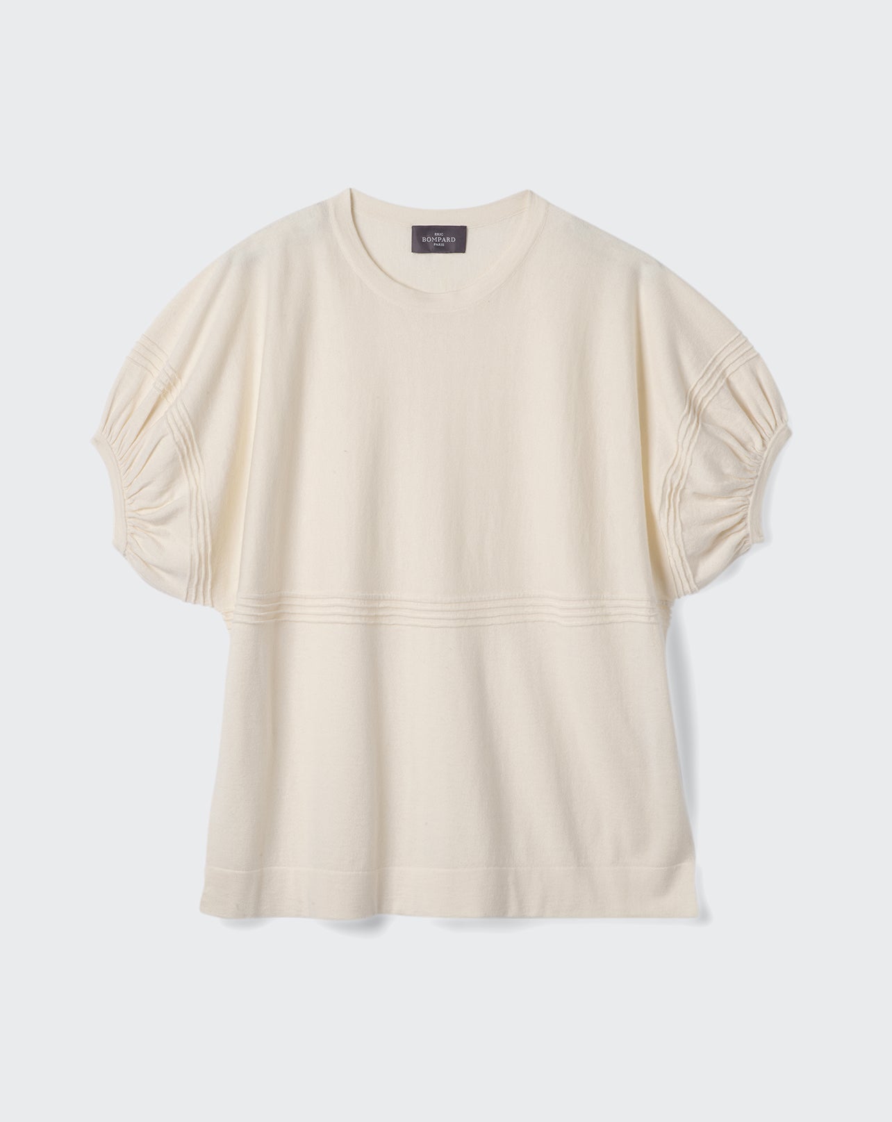 Blouse ultrafin manches courtes-NATUREL-85% PIMA COTON 15% CACHEMIRE
