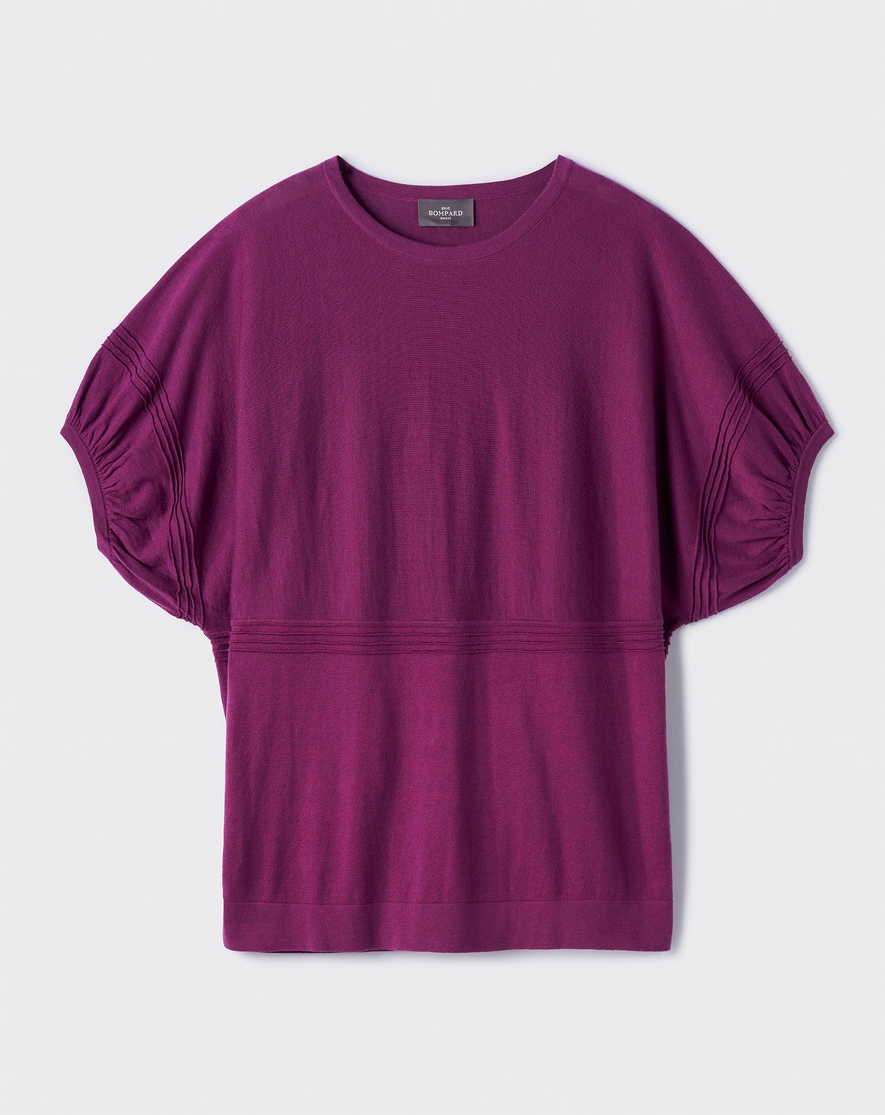 Blouse ultrafin manches courtes-VIOLET ARAMIS-85% PIMA COTON 15% CACHEMIRE