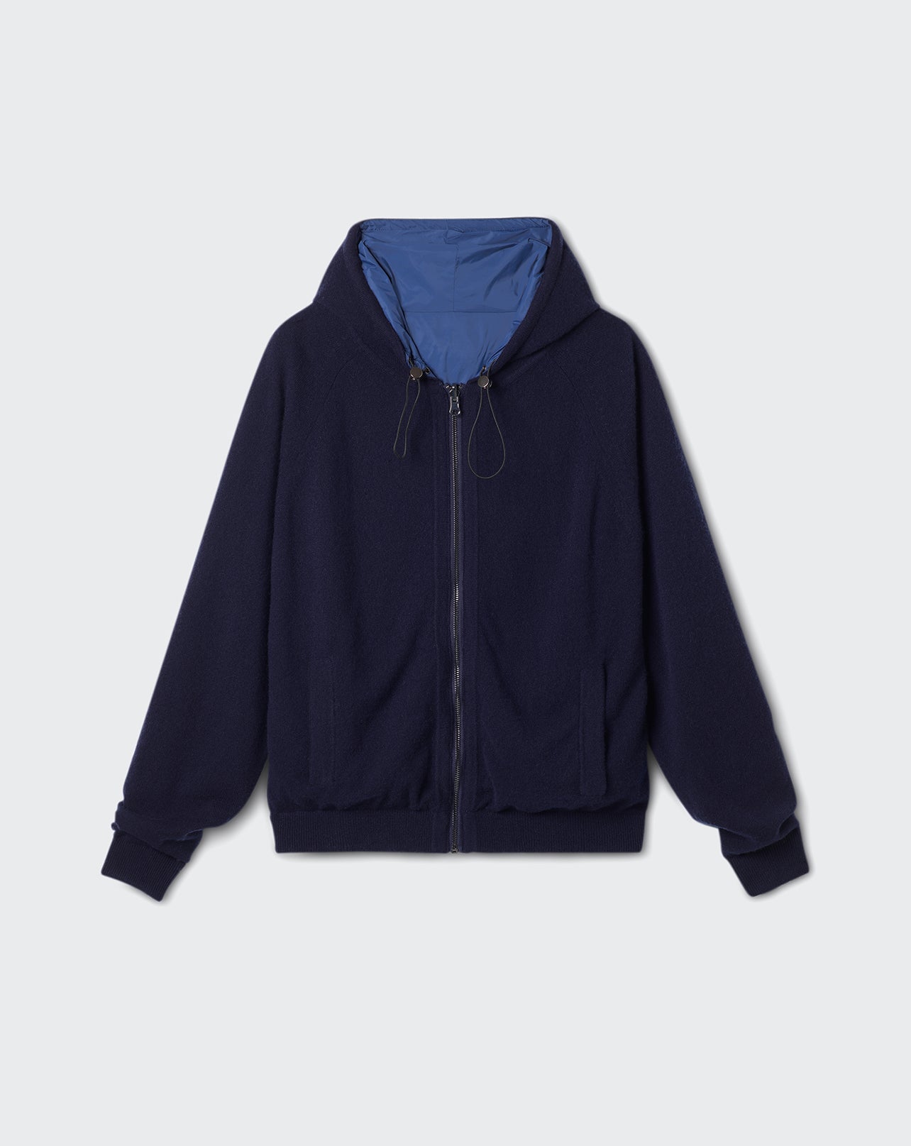Hoodie ample réversible-MARINE-70% LAINE 30% CACHEMIRE