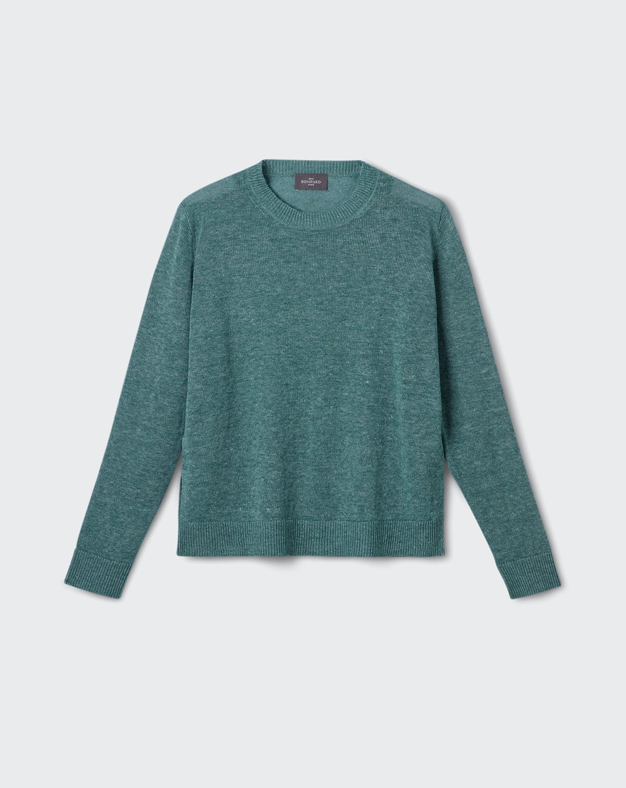 Pull col rond en lin et soie-FEUILLE-70% lin 30% soie