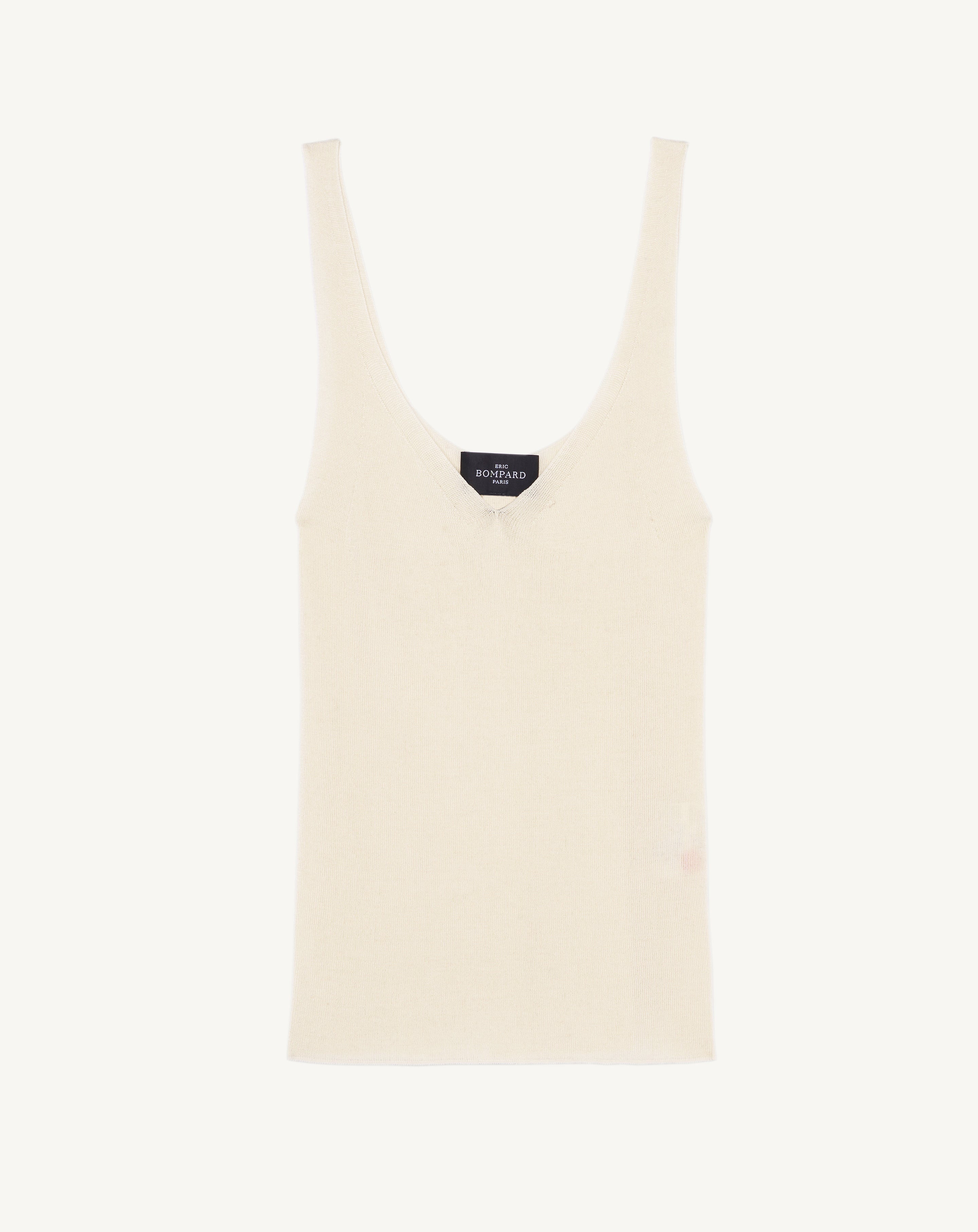 Débardeur sans coutures-NATUREL-85% SOIE 15% CACHEMIRE