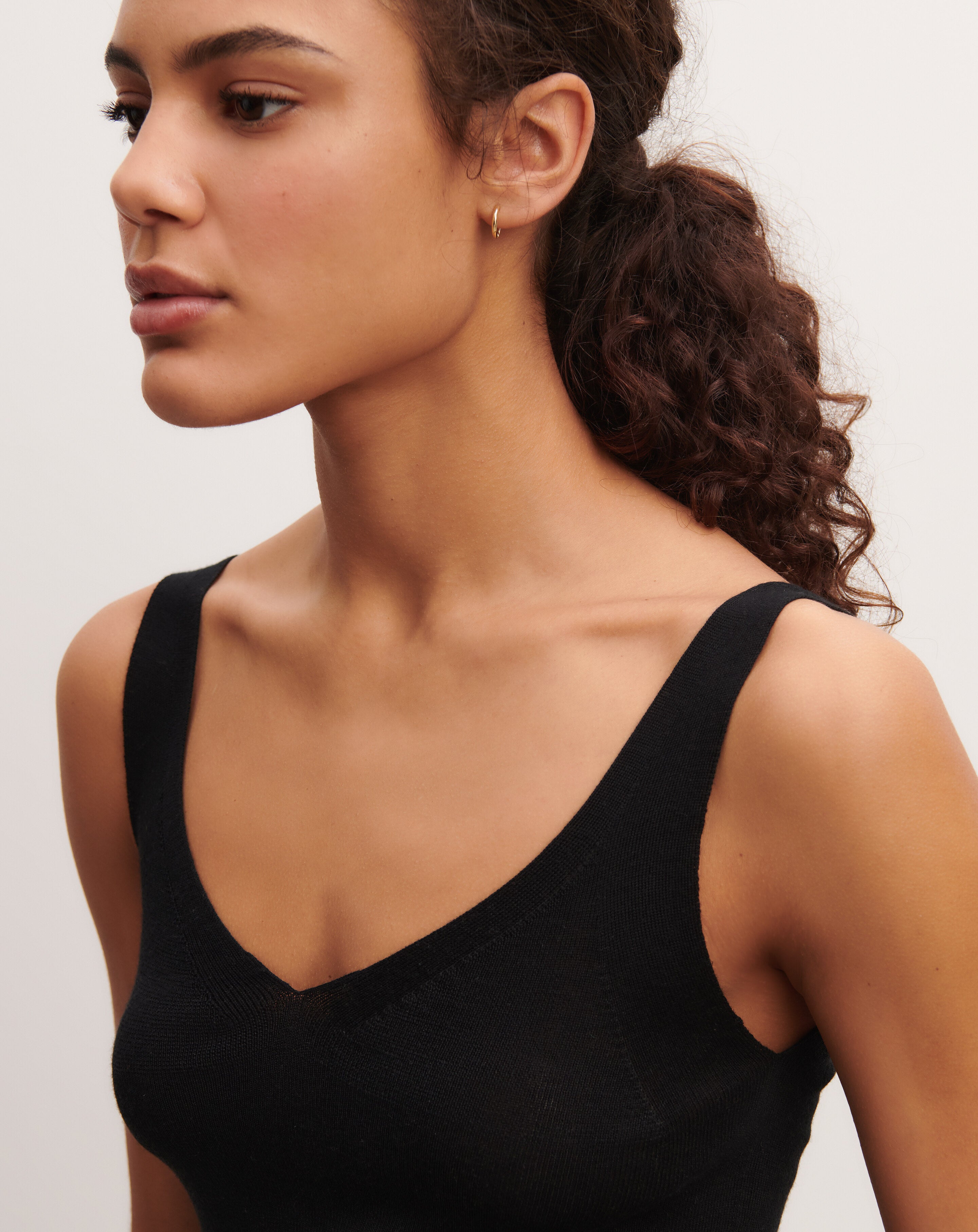 Débardeur sans coutures-NOIR-85% soie 15% cachemire