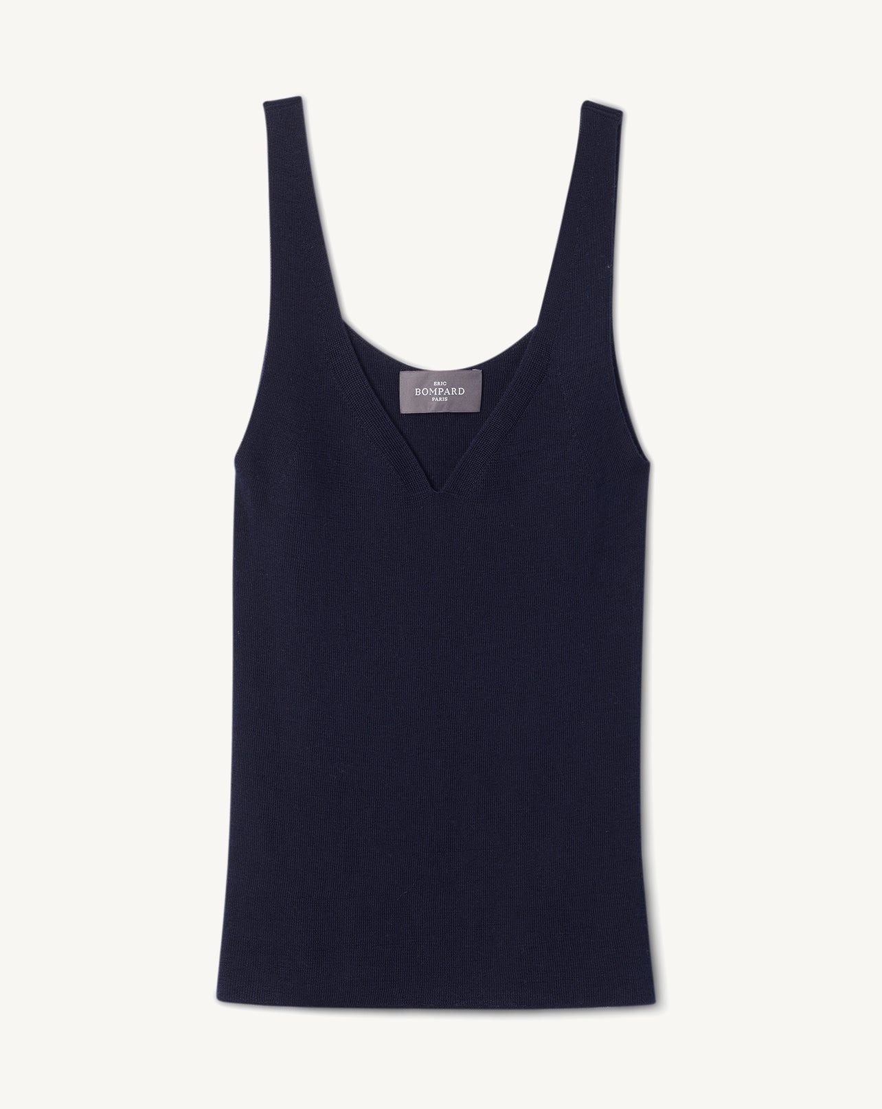 Débardeur sans coutures-MARINE-85% SOIE 15% CACHEMIRE