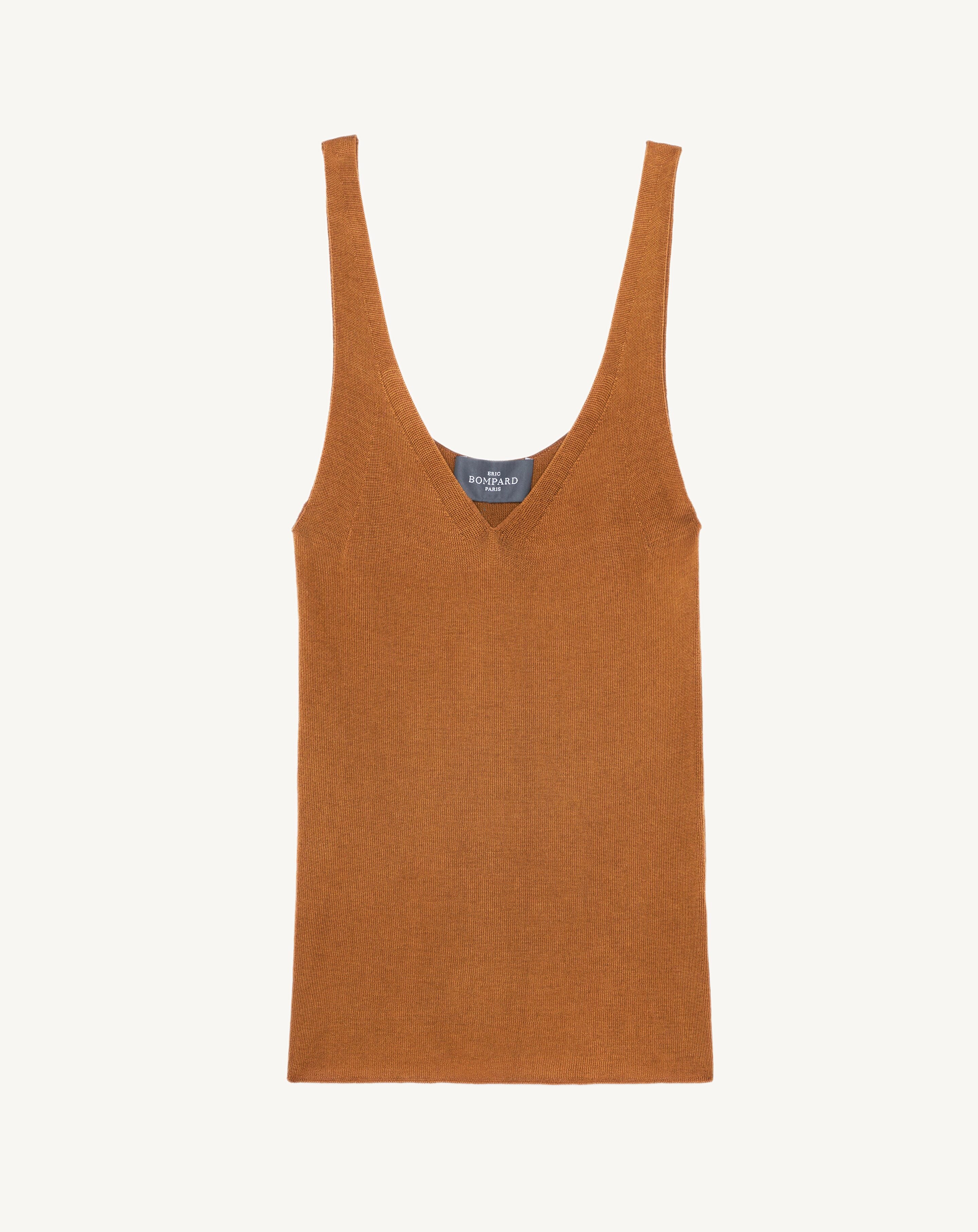 Débardeur sans coutures-MACCHIATO-85% soie 15% cachemire