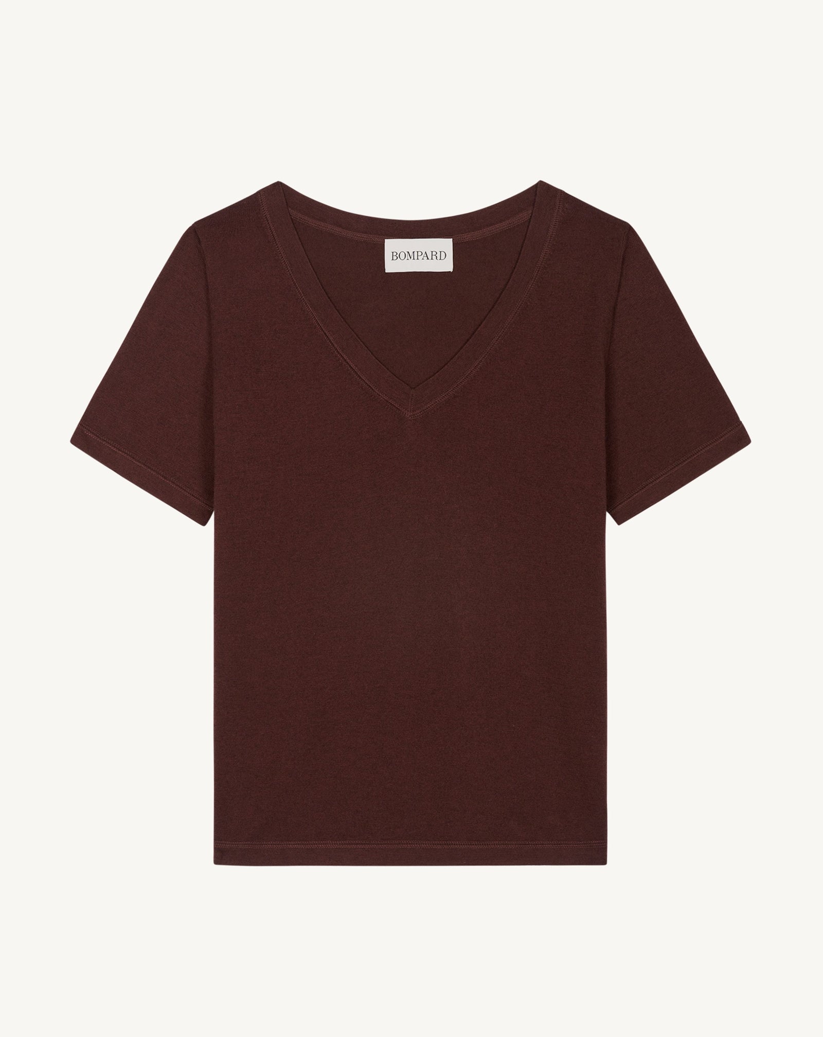 T-shirt col V-CAFE-85% pima coton 15% cachemire