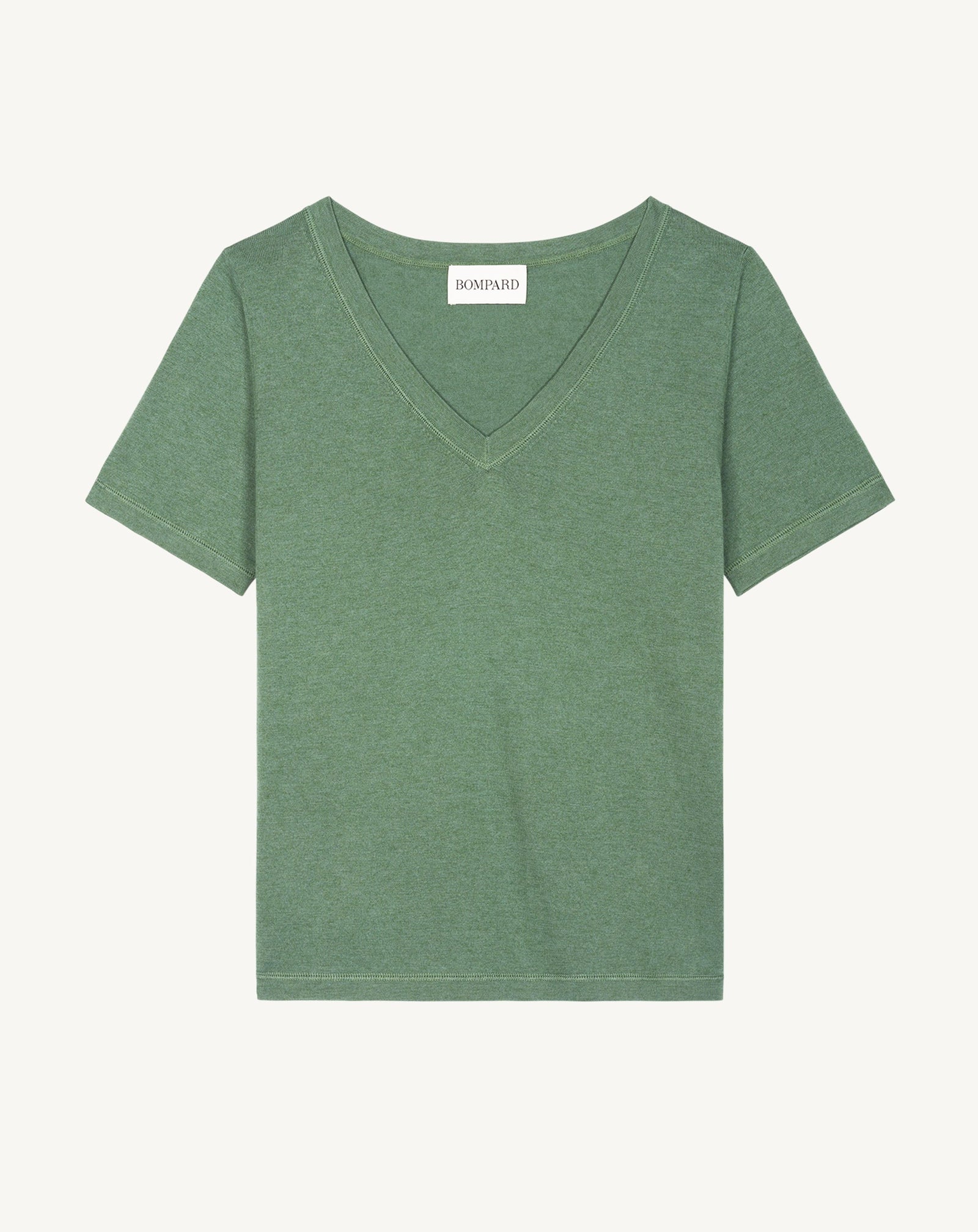 T-shirt col V-JADE-85% pima coton 15% cachemire