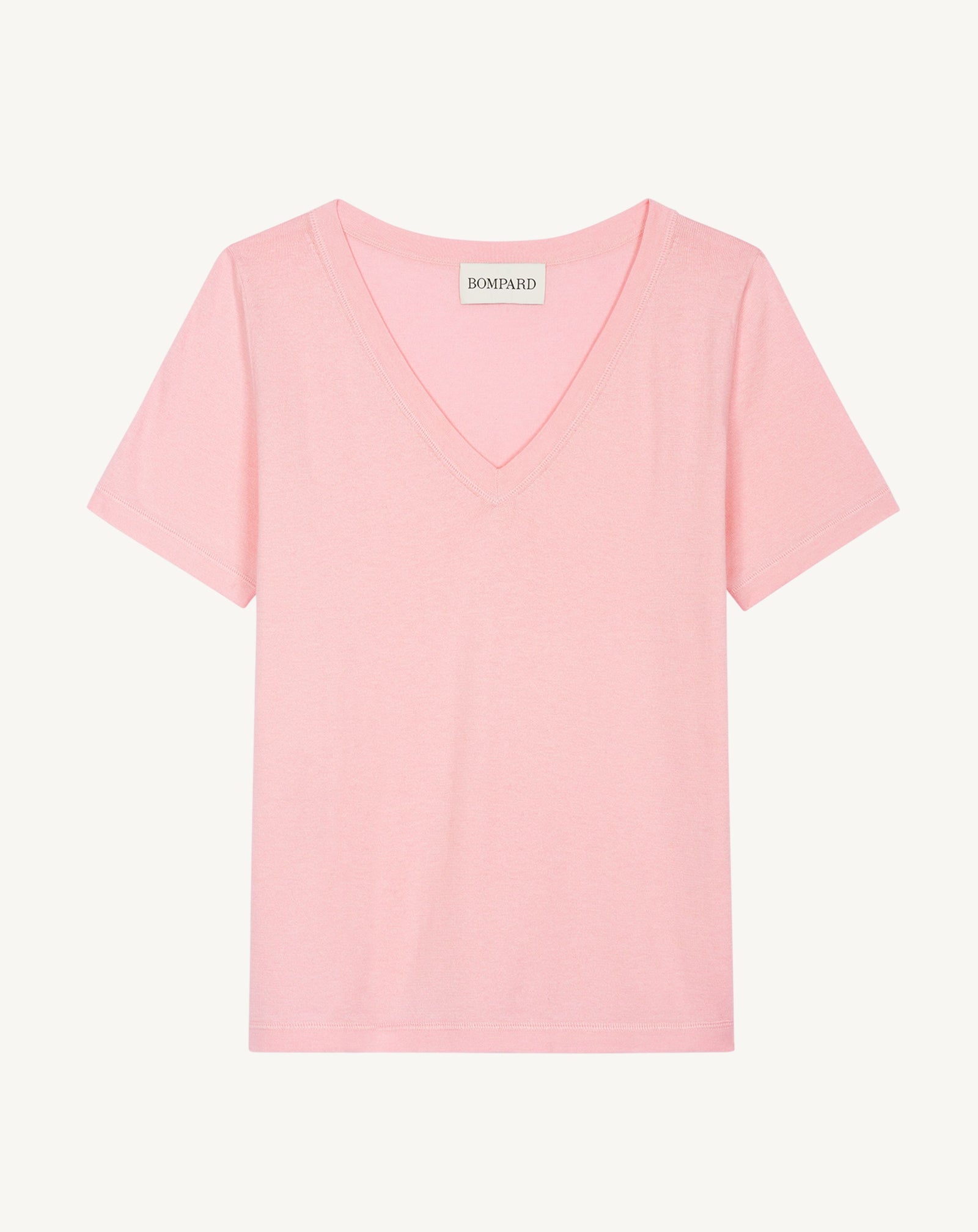 T-shirt col V-SAKURA-85% pima coton 15% cachemire