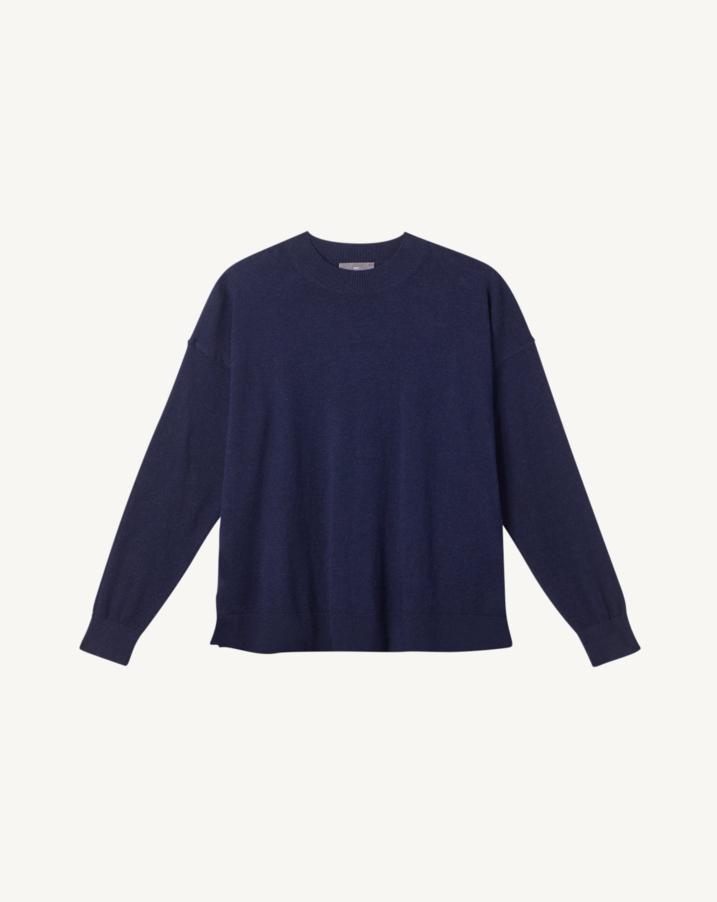 Pull col rond ultrafin-MARINE-85% PIMA COTON 15% CACHEMIRE