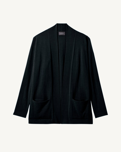 Veste cosy-NOIR-100% CACHEMIRE