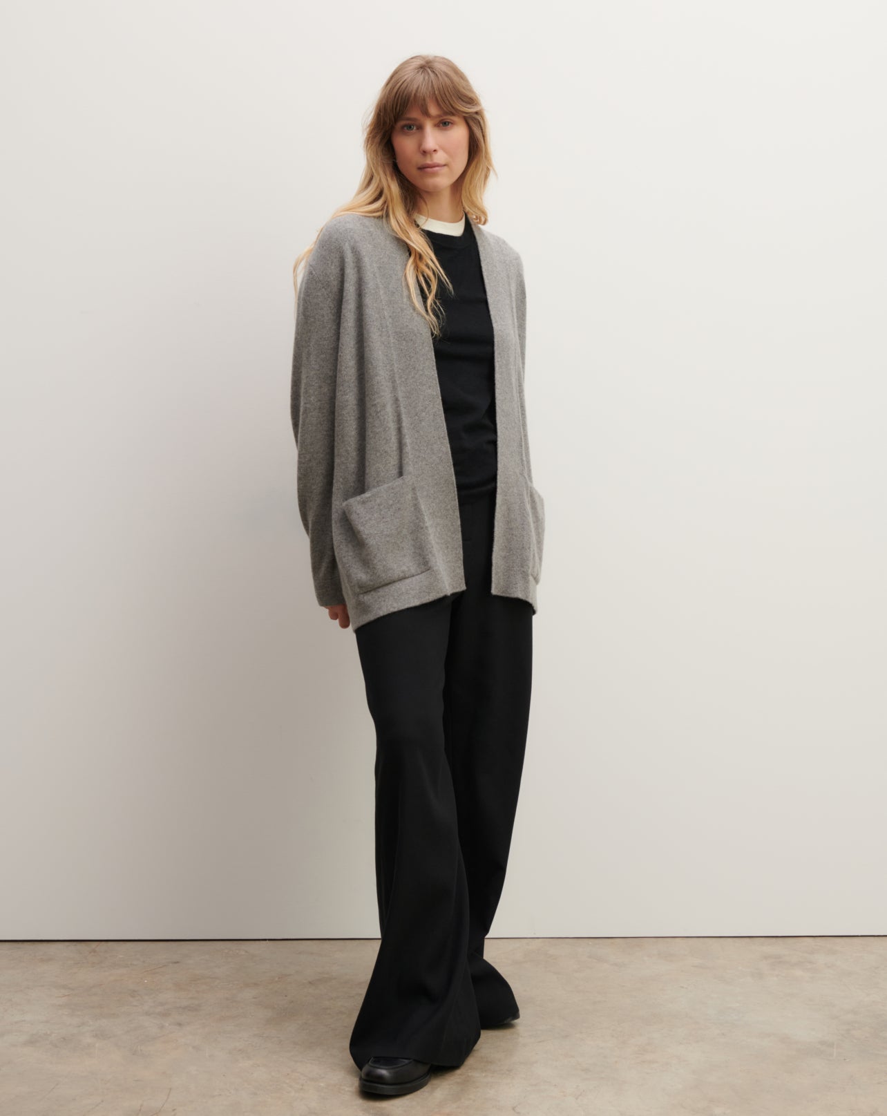 Veste cosy-GRIS METEORITE-100% cachemire