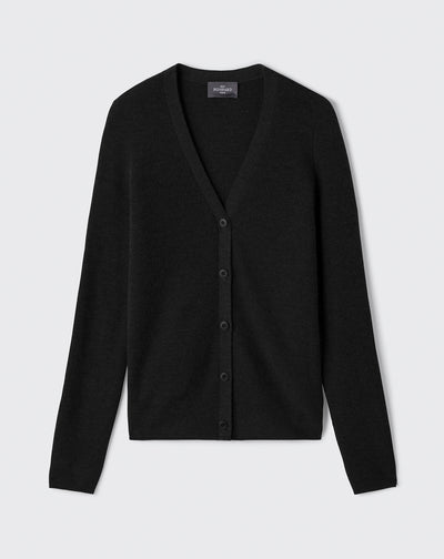 Gilet maille unie-NOIR-70% CACHEMIRE 30% SOIE