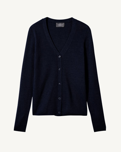 Cardigan uni-MARINE-70% cachemire 30% soie
