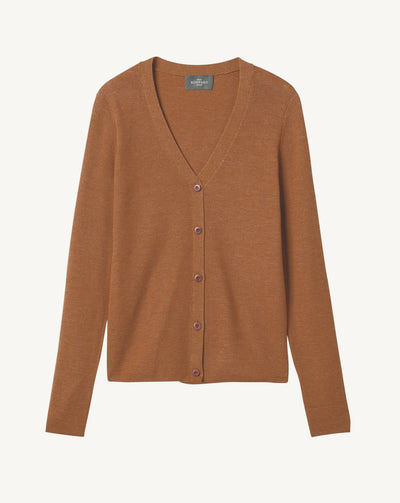 Gilet maille unie-VICUNA-70% cachemire 30% soie
