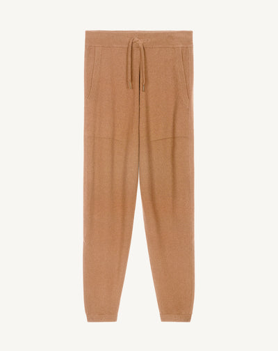 Pantalon de jogging-CARAMEL-100% cachemire
