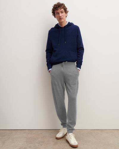 Pantalon de jogging-GRIS ARGENTE-100% cachemire