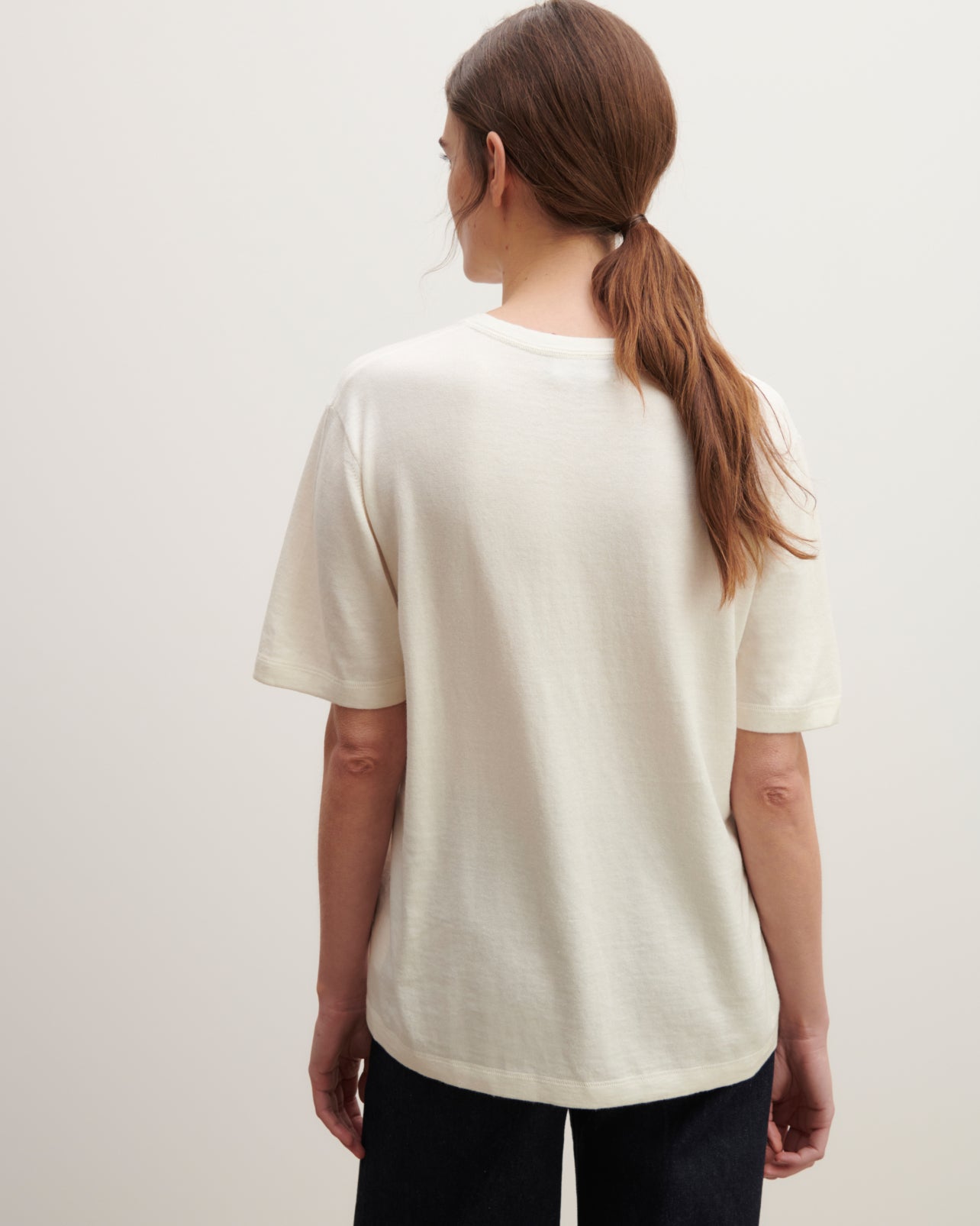 T-shirt ample ultrafin-NATUREL-85% PIMA COTON 15% CACHEMIRE
