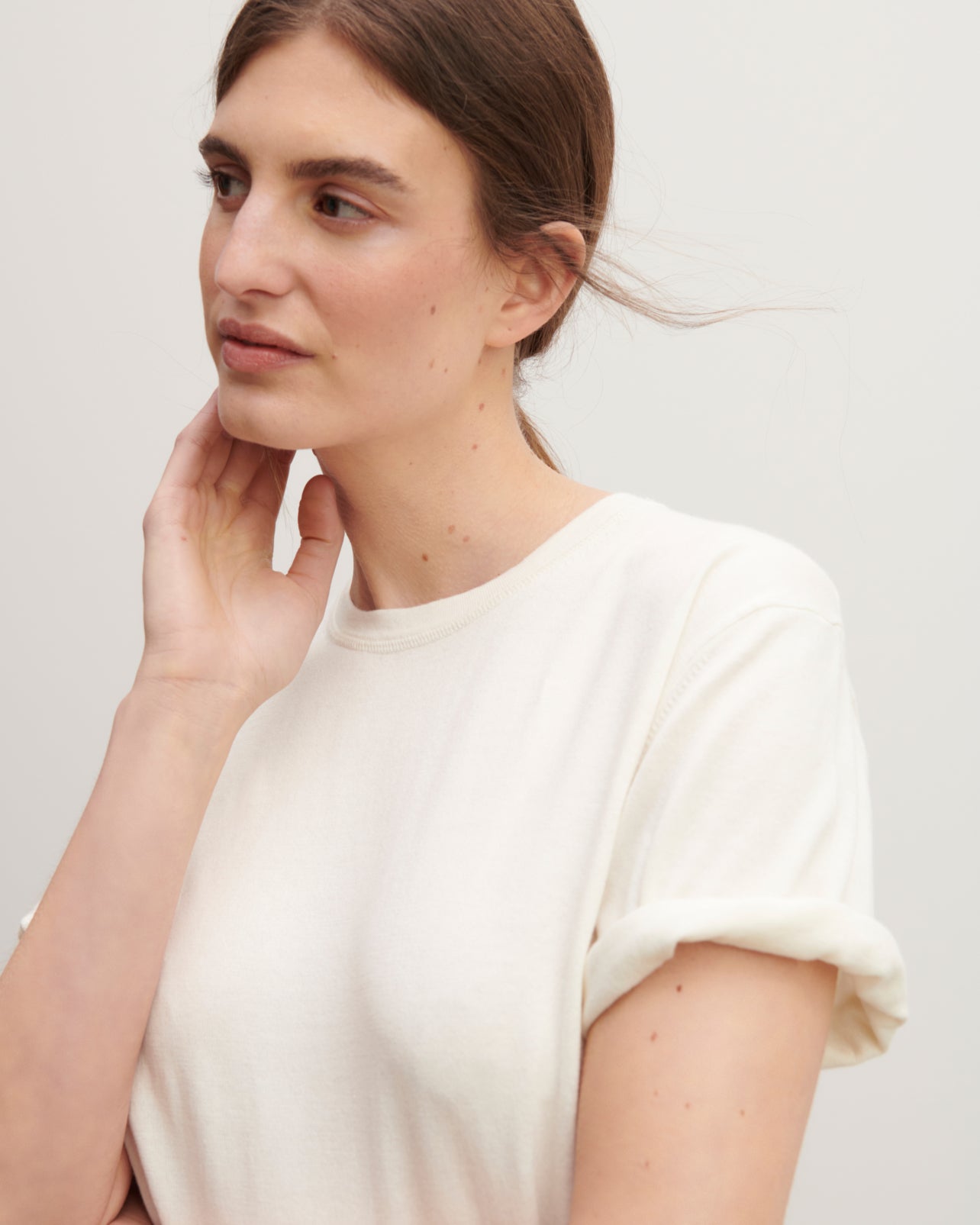 T-shirt ample ultrafin-NATUREL-85% PIMA COTON 15% CACHEMIRE