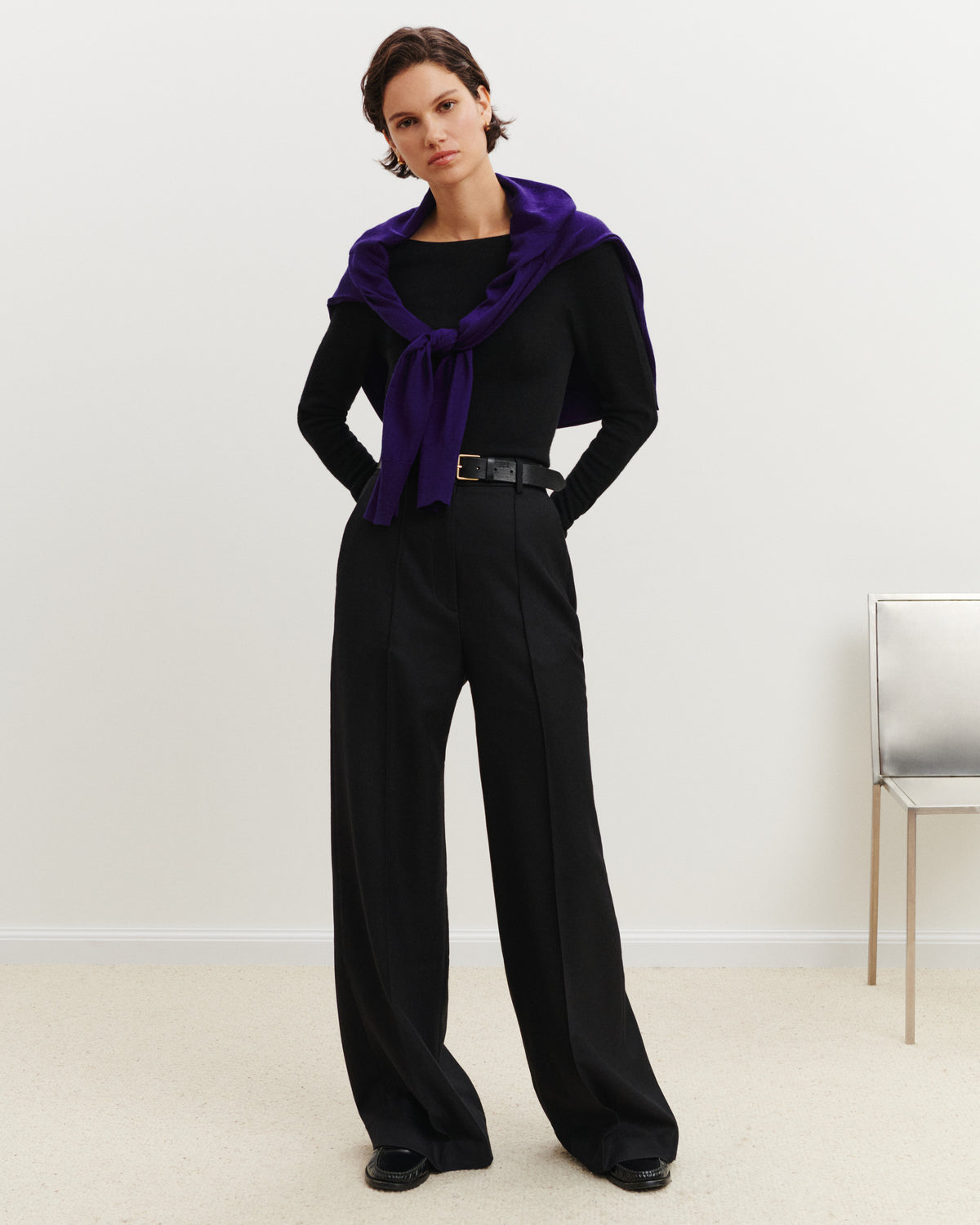 Col danseuse ultrafin sans coutures-NOIR-100% CACHEMIRE