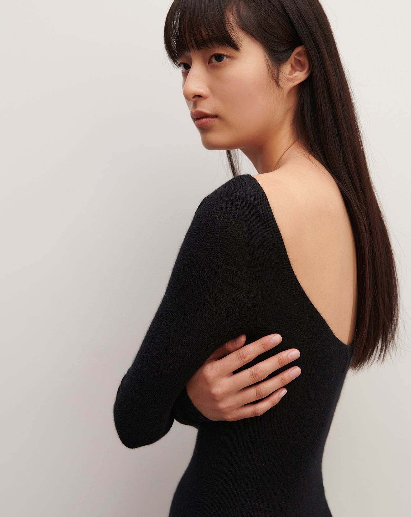 Col danseuse ultrafin sans coutures-NOIR-100% CACHEMIRE