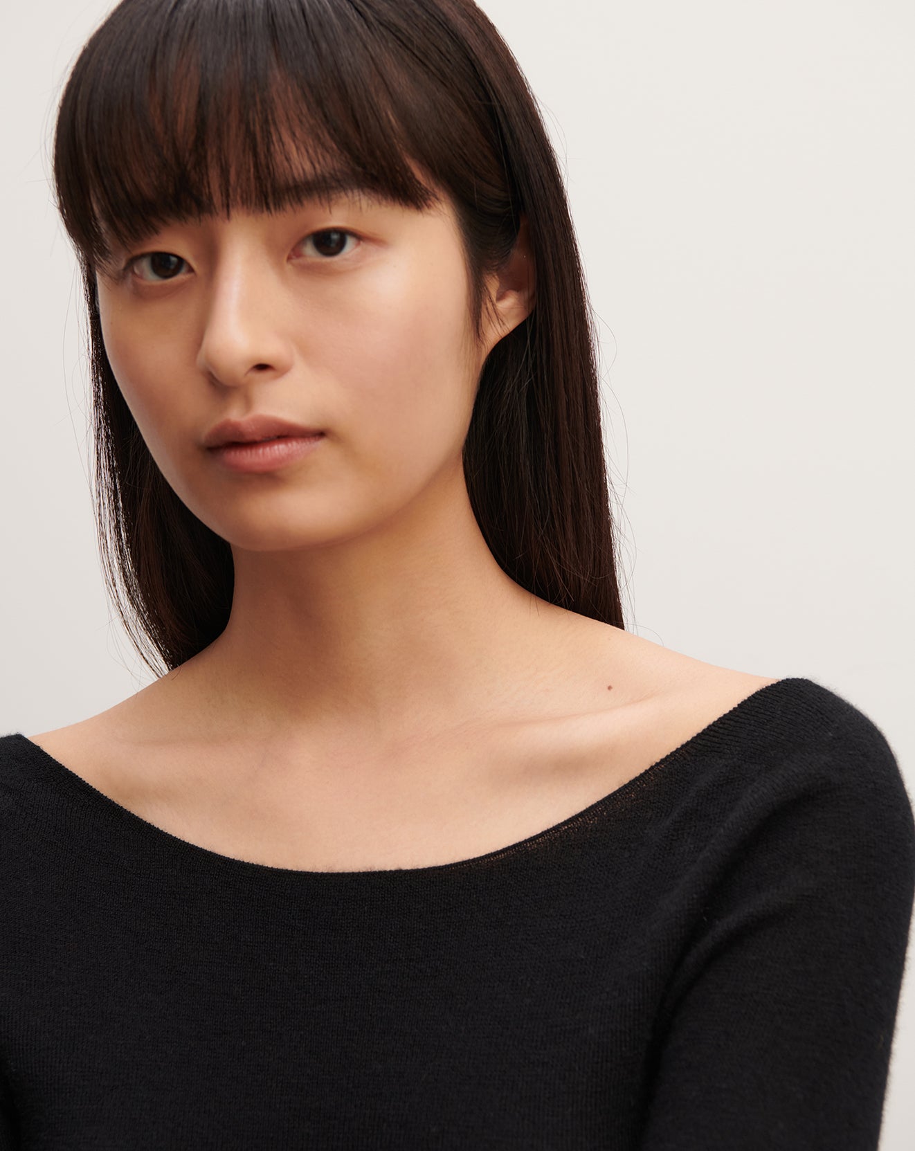 Col danseuse ultrafin sans coutures-NOIR-100% CACHEMIRE