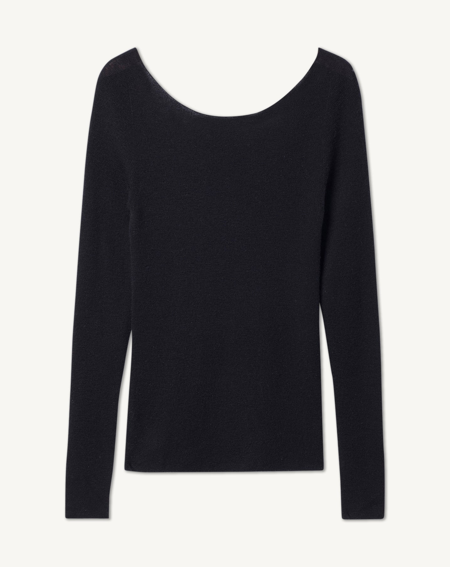 Col danseuse ultrafin sans coutures-NOIR-100% CACHEMIRE