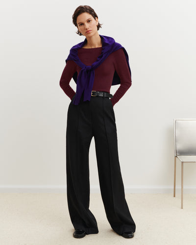Pull dos nu Pia-GRENAT-100% cachemire