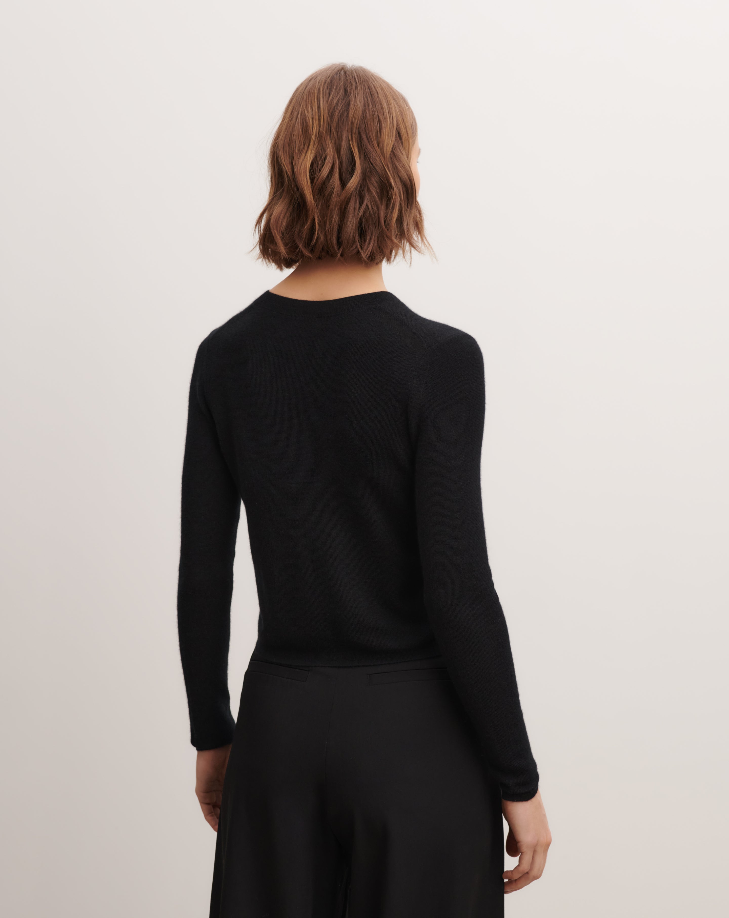 Cardigan maille unie-NOIR-70% cachemire 30% soie