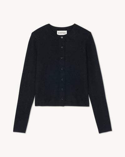 Cardigan maille unie-NOIR-70% CACHEMIRE 30% SOIE