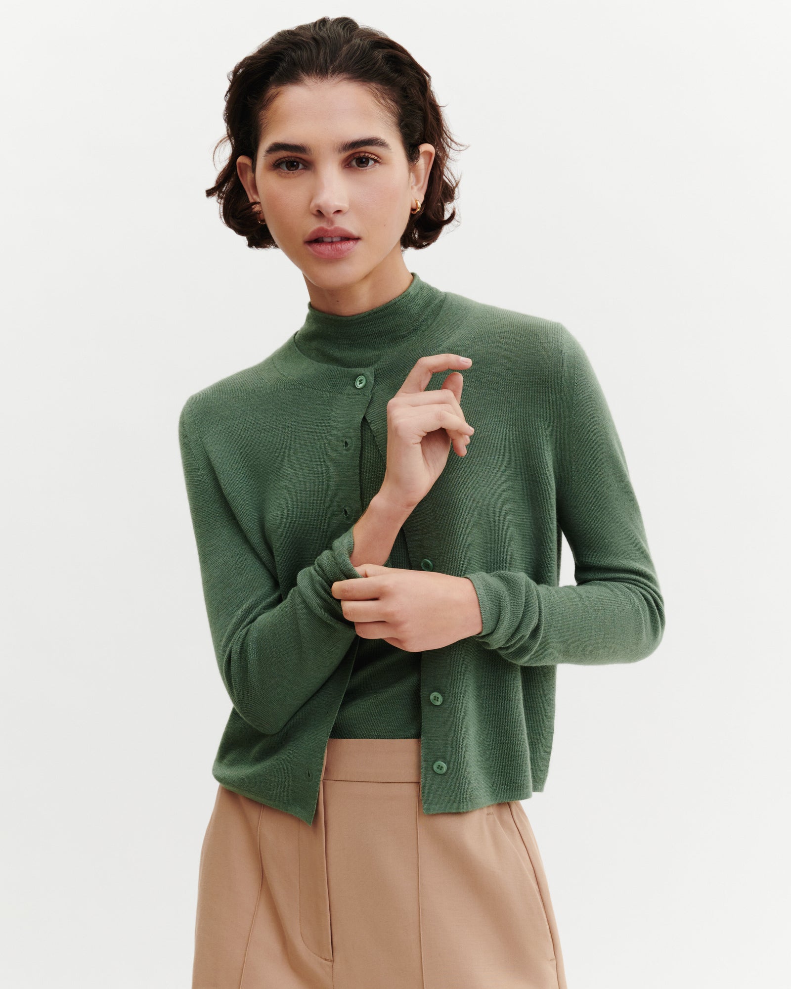 Cardigan maille unie-JADE-70% cachemire 30% soie