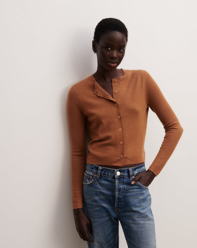 Cardigan maille unie-MACCHIATO-70% cachemire 30% soie